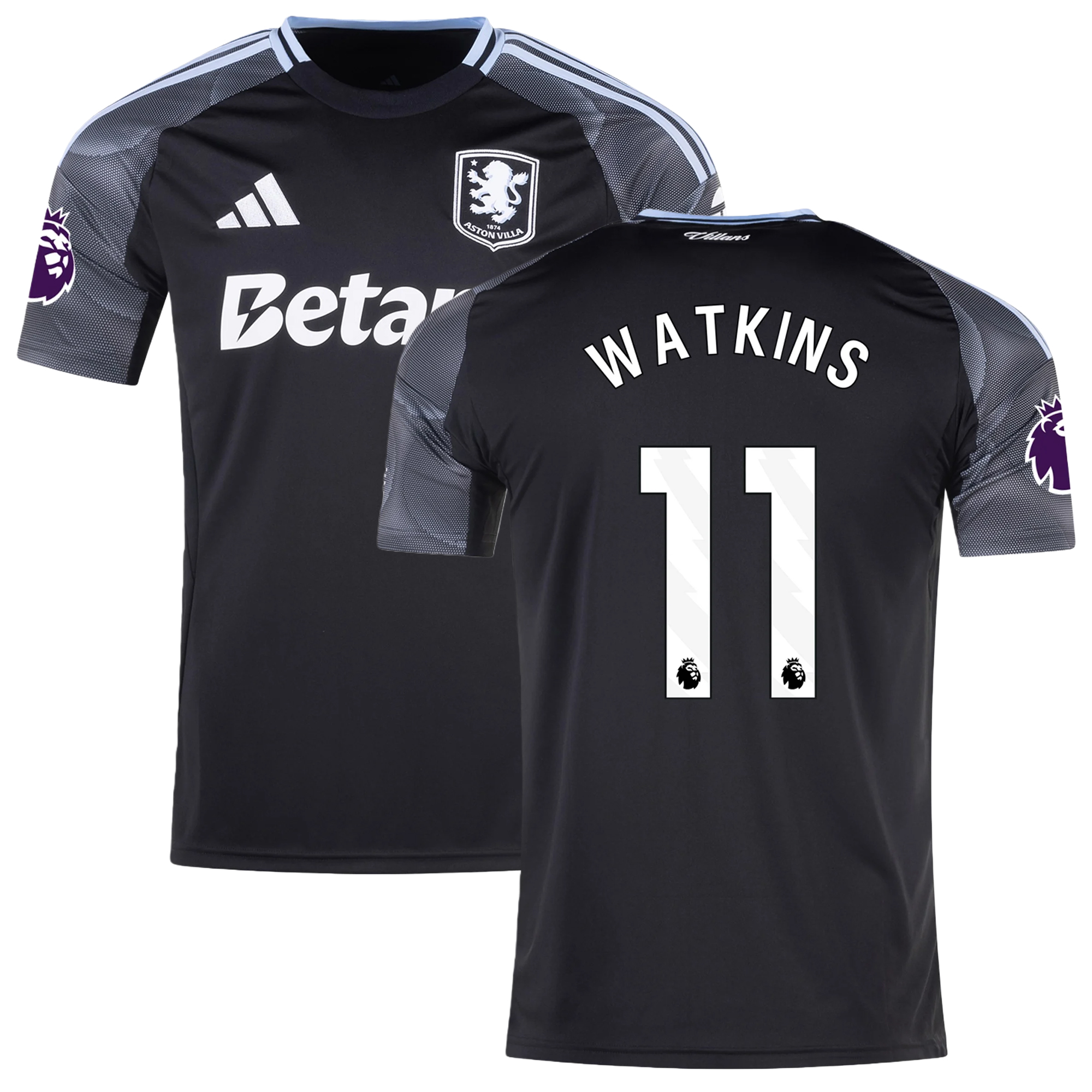 Mens 11 Ollie Watkins Aston Villa Away Jersey 2025-26 Football Shirt