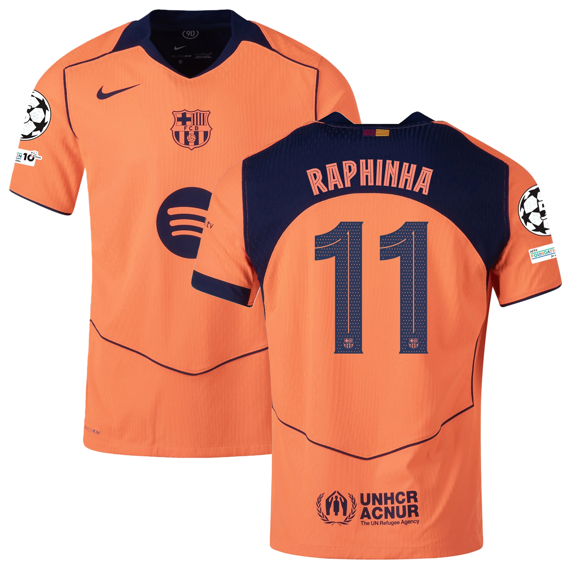 Mens 11 Raphinha Barcelona 2025-26 Third Jersey Football Shirt