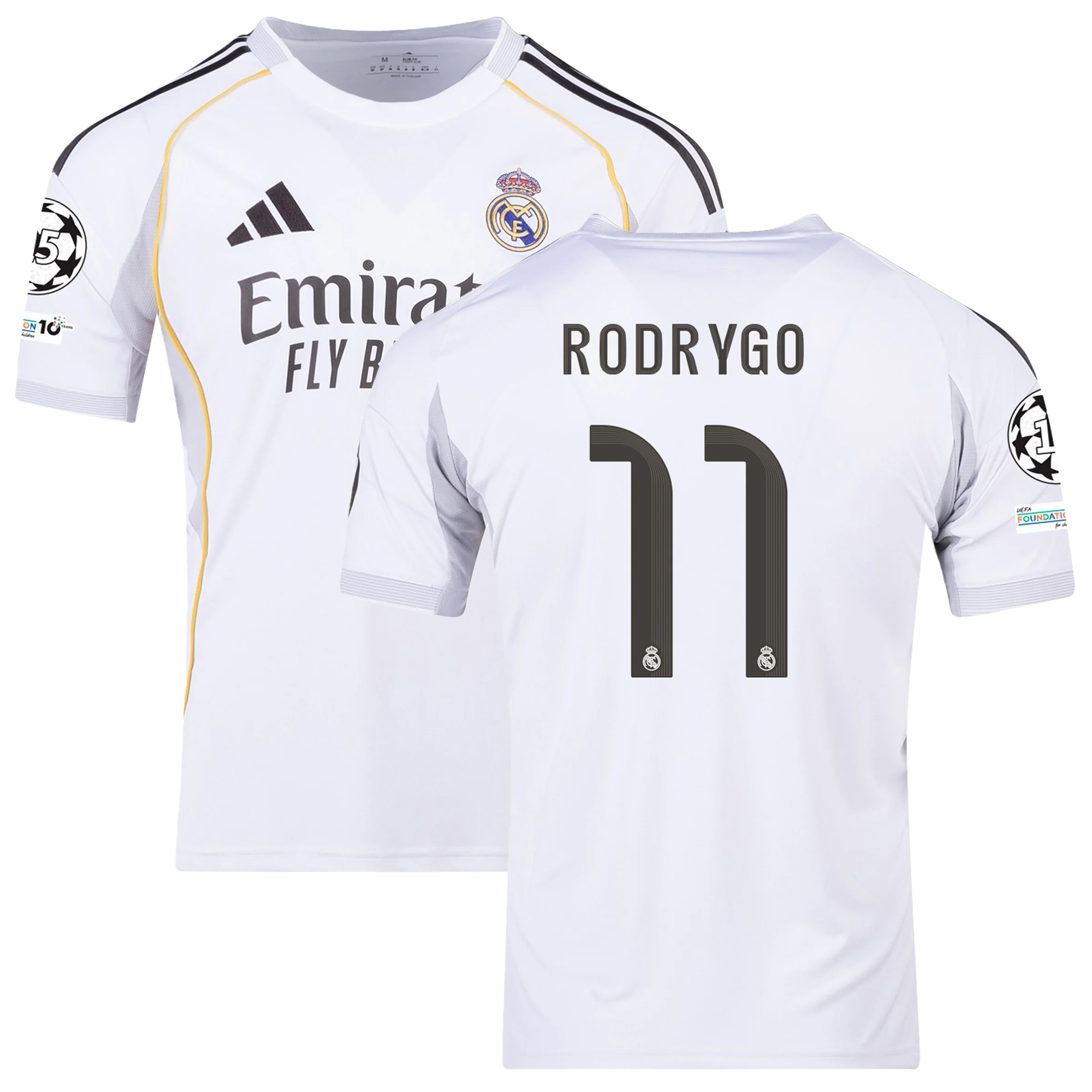 Mens 11 Rodrygo Real Madrid 2025-26 Home Jersey Football Shirt