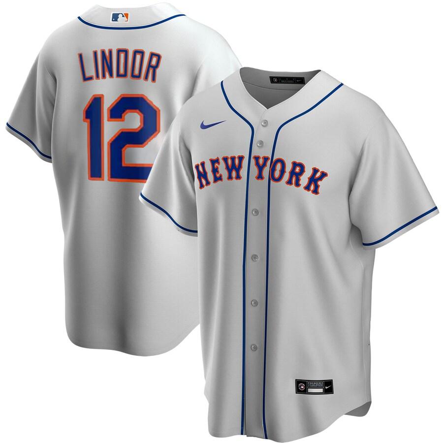 Men's New York Mets Jerseys #12 Francisco Lindor Baseball Jerseys
