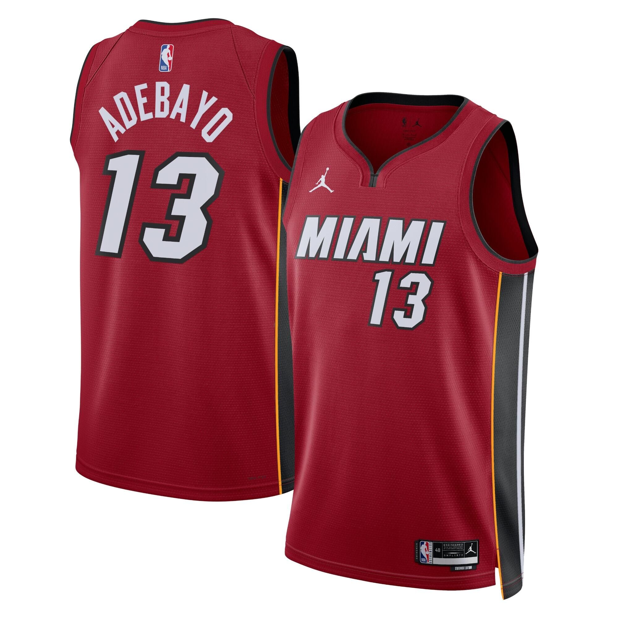 Men's Miami Heat Jerseys #13 Bam Adebayo Basketball Jerseys