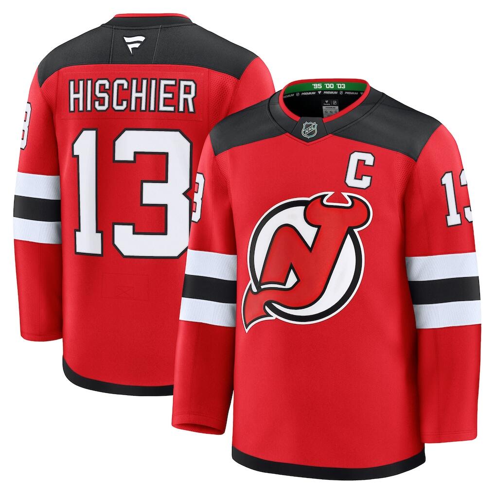 Men's New Jersey Devils Jerseys #13 Nico Hischier Hockey Jerseys