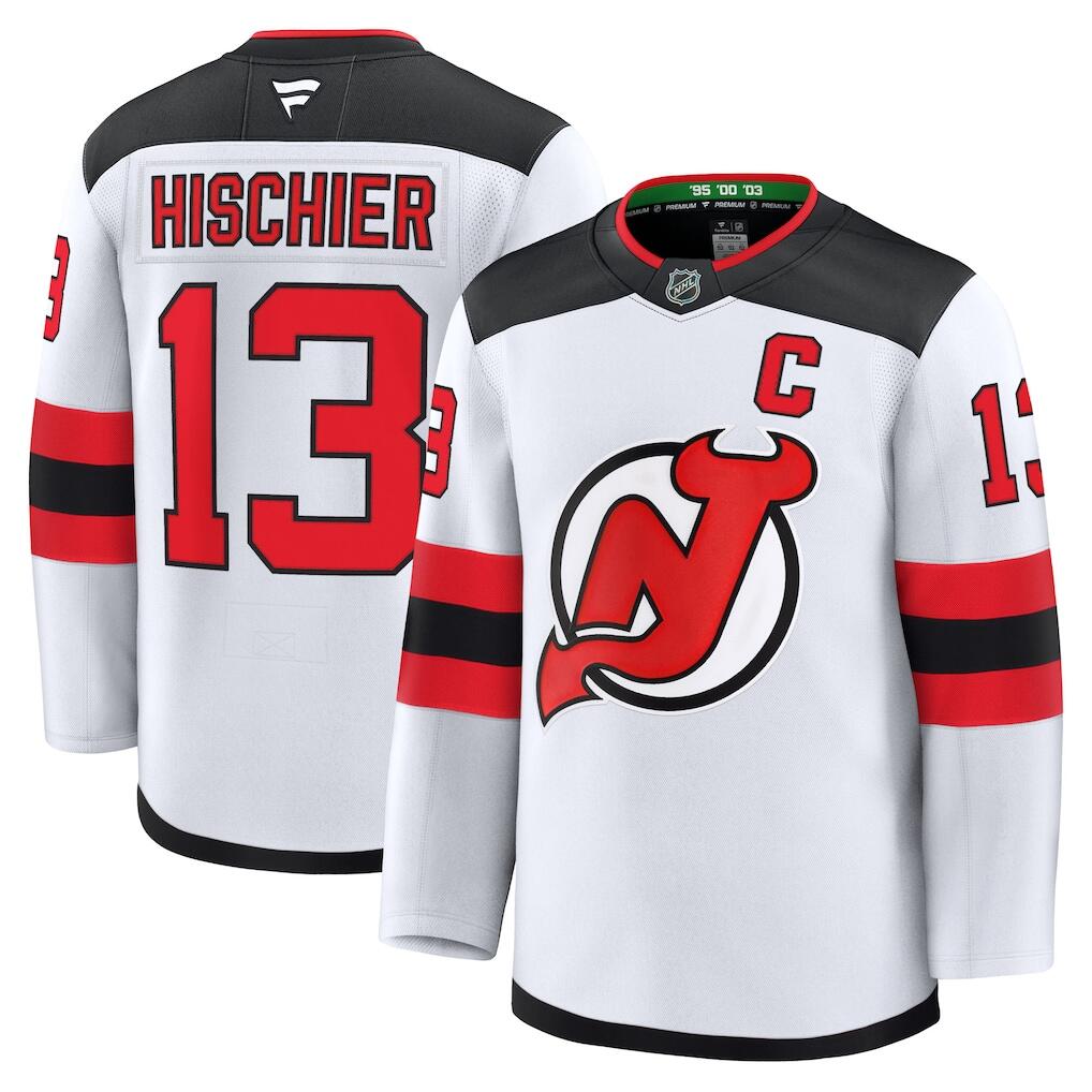Men's New Jersey Devils Jerseys #13 Nico Hischier Hockey Jerseys