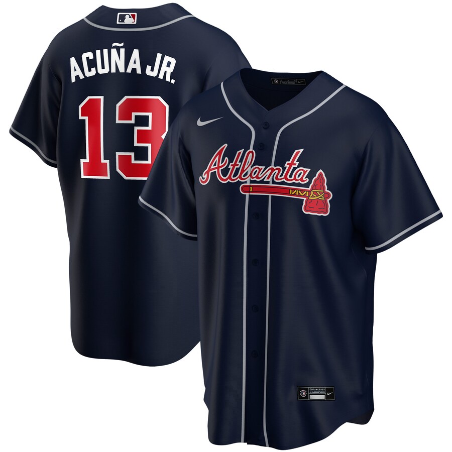 Men's Atlanta Braves Jerseys #13 Ronald Acuna Jr Baseball Jerseys