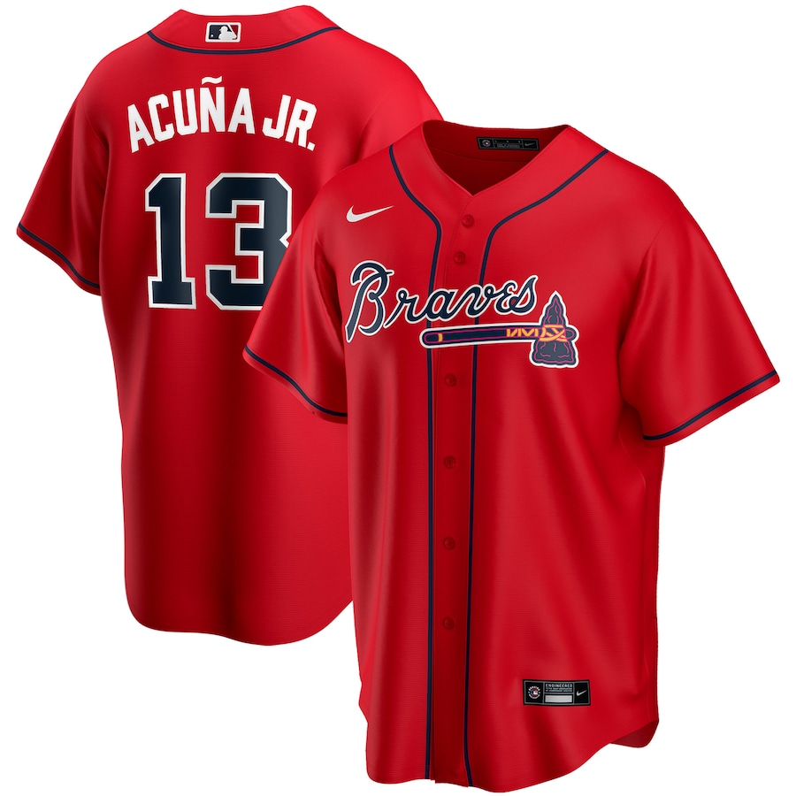 Men's Atlanta Braves Jerseys #13 Ronald Acuna Jr Baseball Jerseys