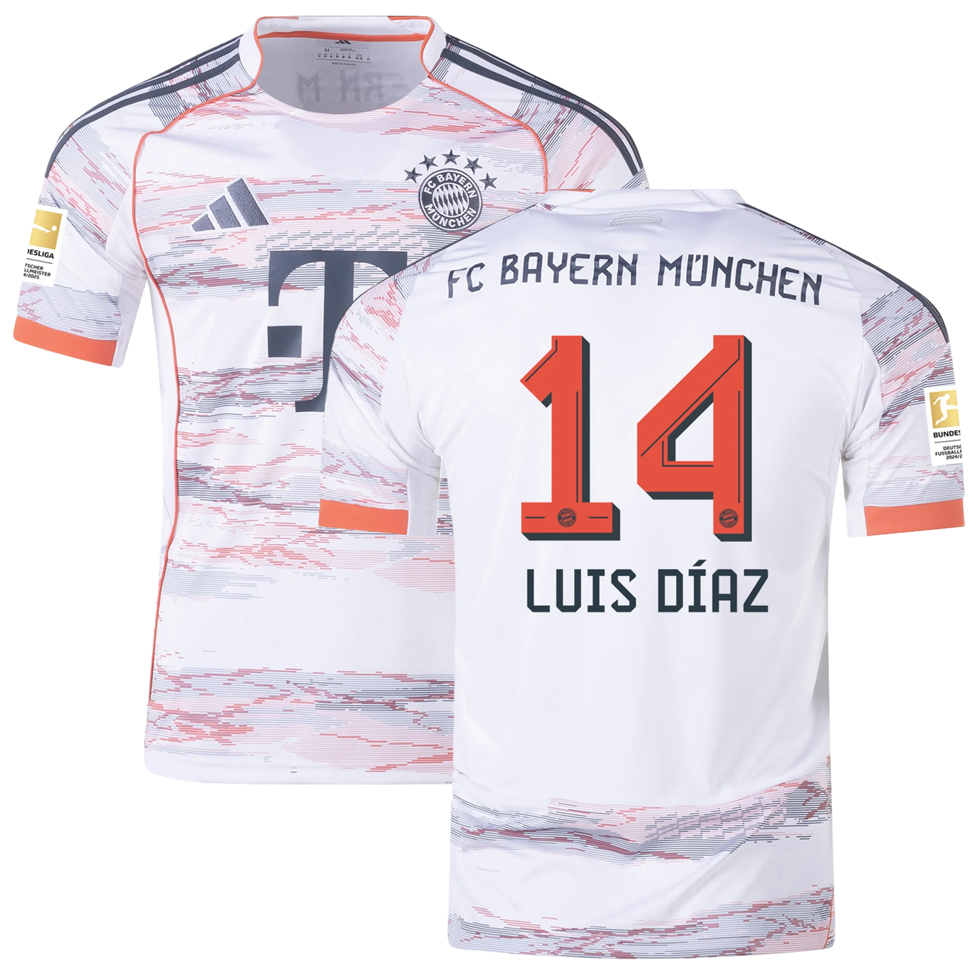 Mens 14 Luis Díaz Bayern Munich 2025-26 Away Jersey Football Shirt