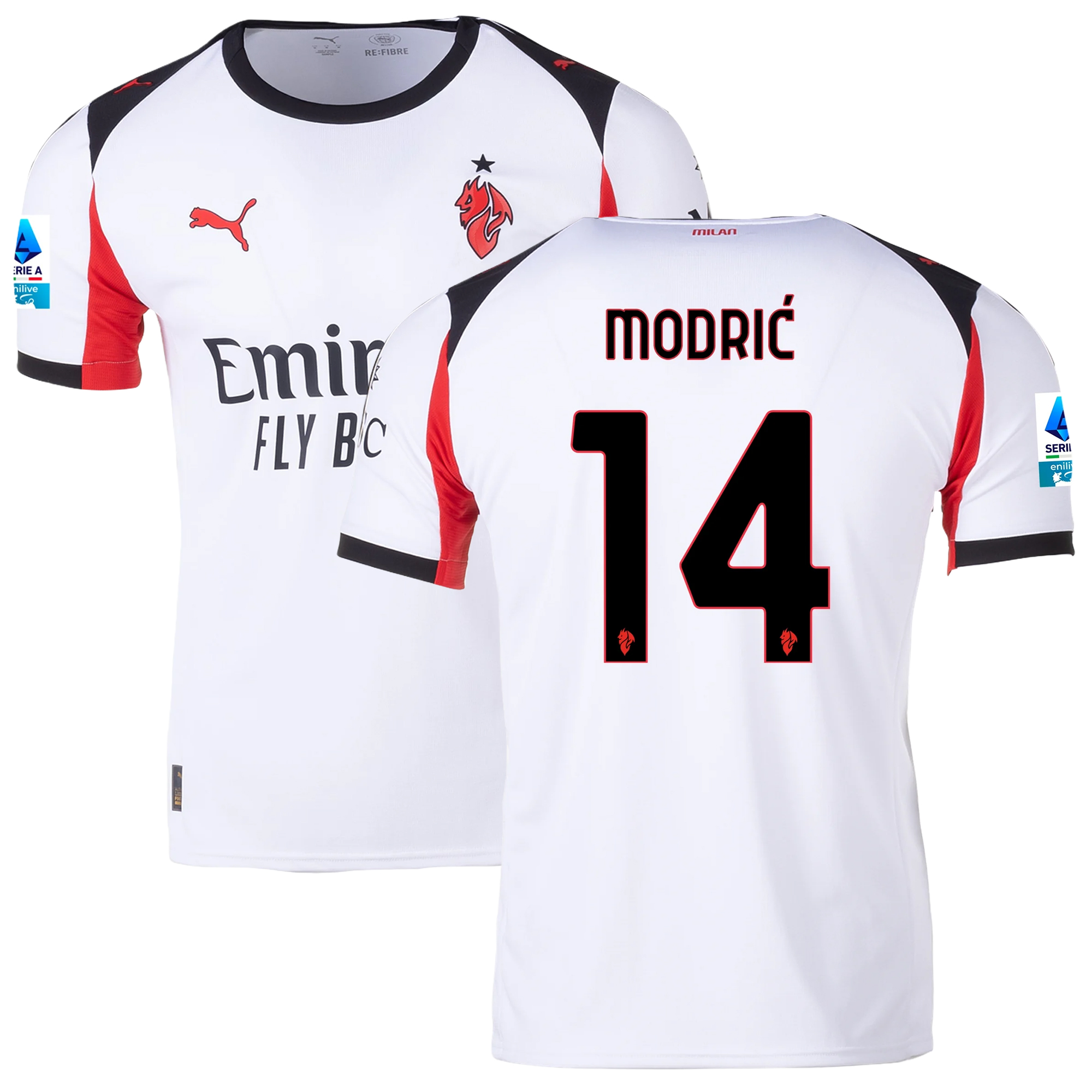 Mens 14 Luka Modrić AC Milan 2025-26 Away Jersey Football Shirt
