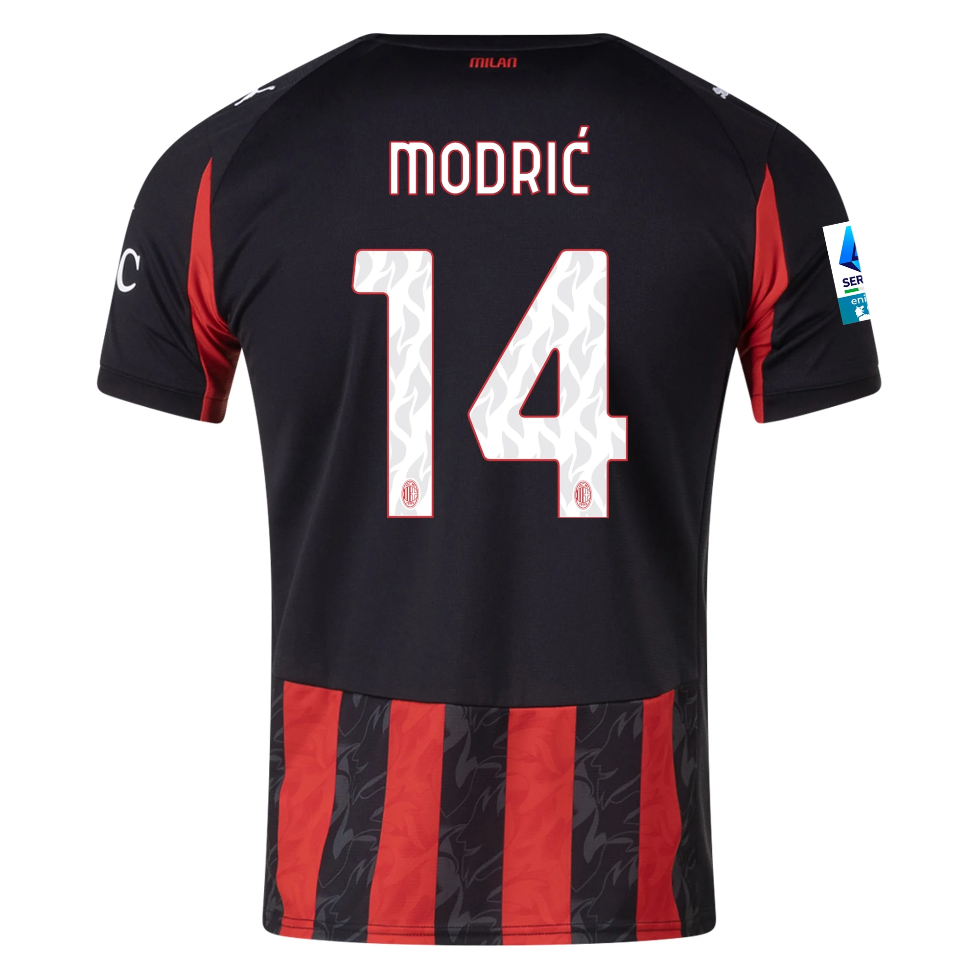 Mens 14 Luka Modrić AC Milan 2025-26 Home Jersey Football Shirt