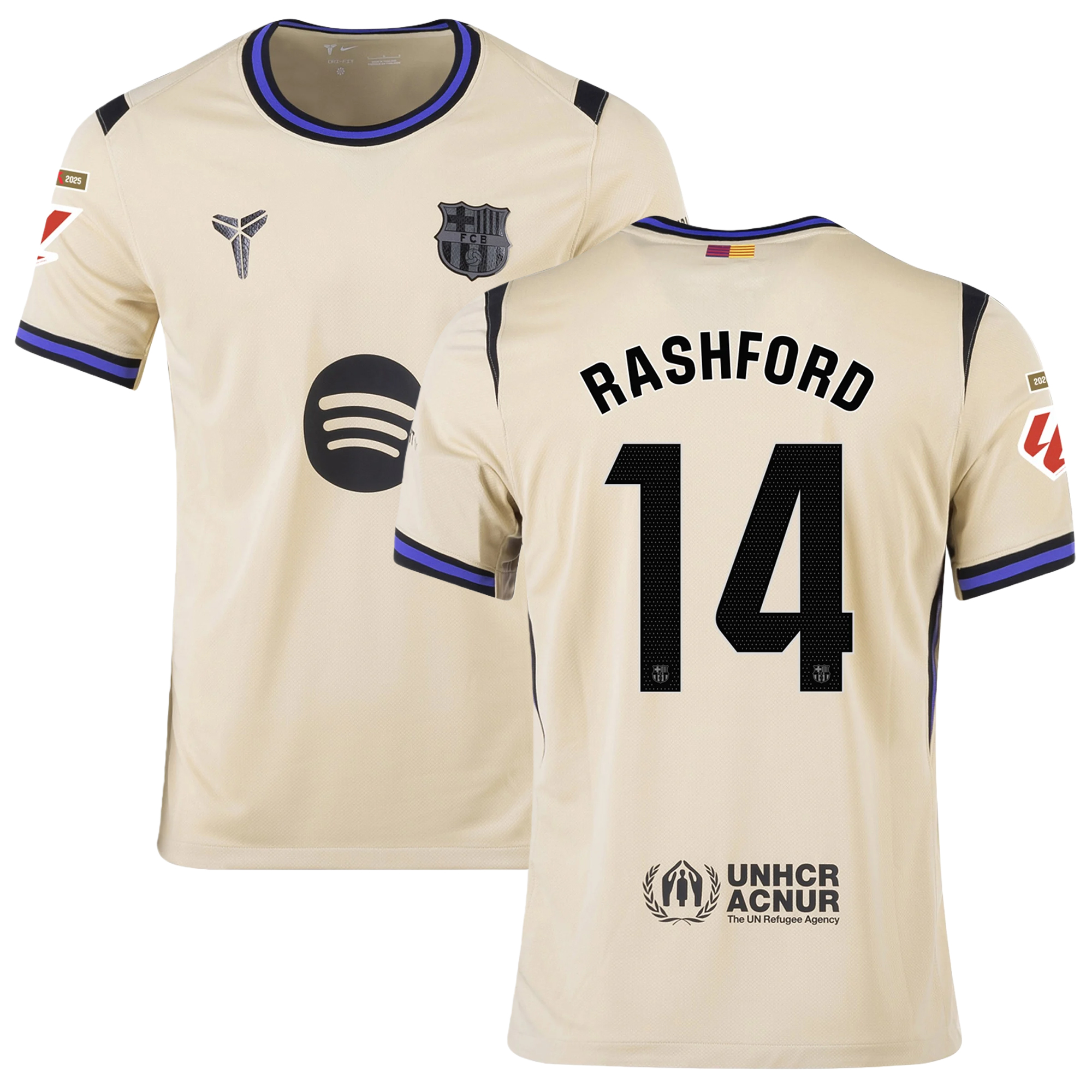 Mens 14 Marcus Rashford Barcelona 2025-26 Away Jersey Football Shirt