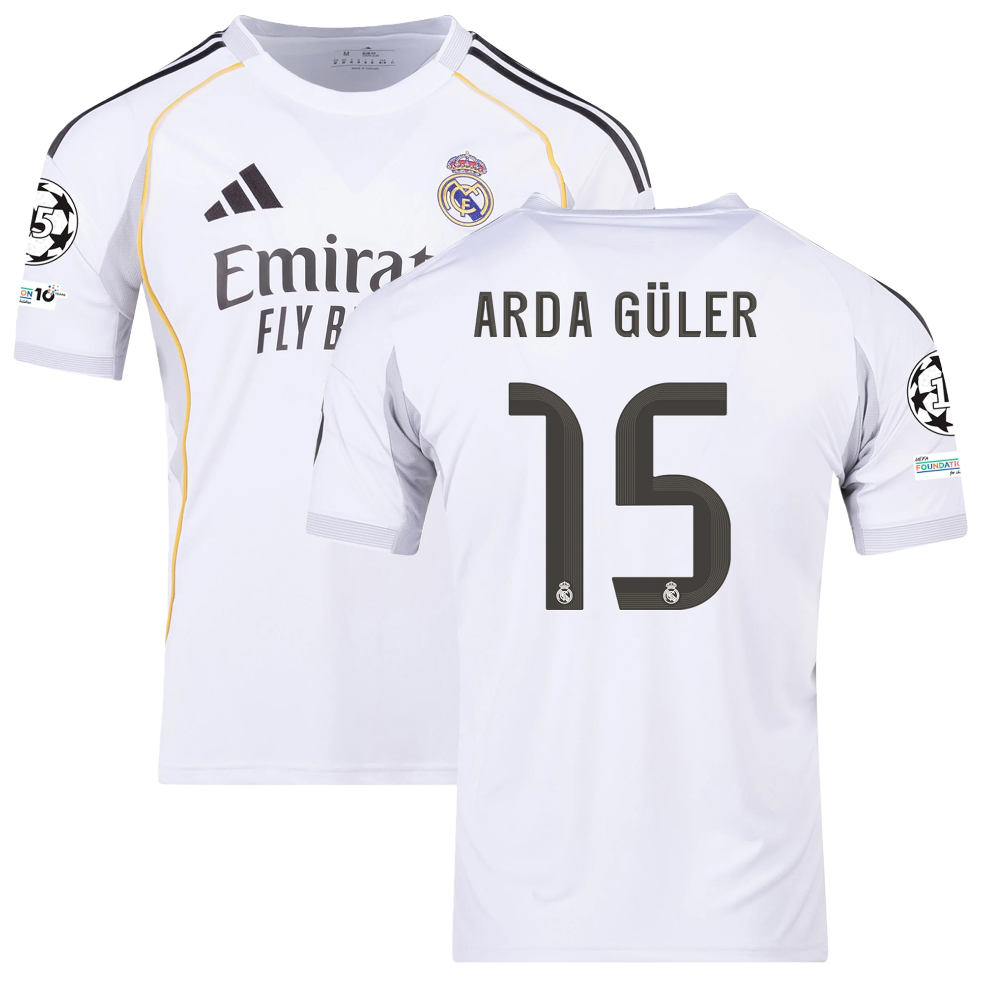 Mens 15 Arda Güler Real Madrid 2025-26 Home Jersey Football Shirt