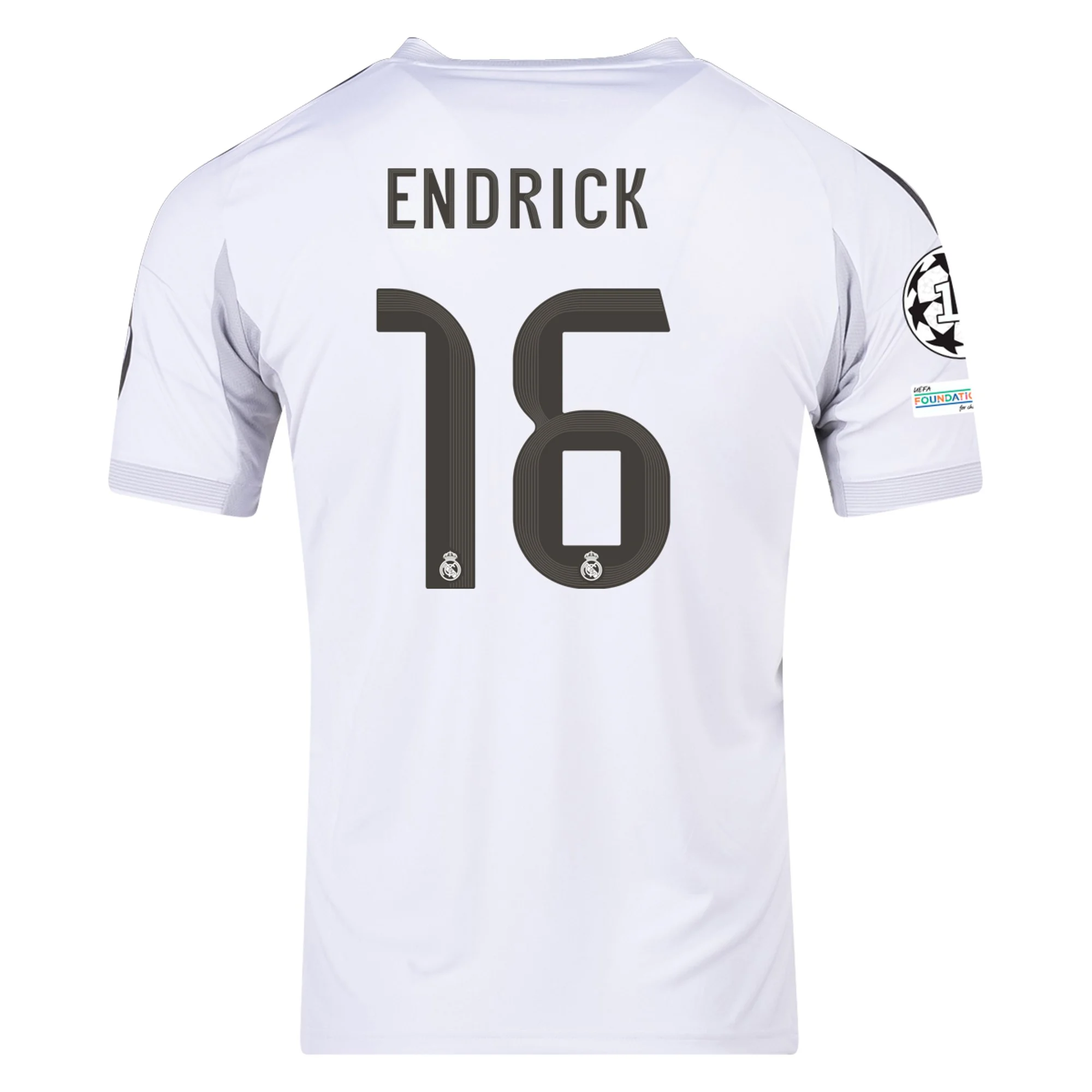 Mens 16 Endrick Real Madrid 2025-26 Home Jersey Football Shirt