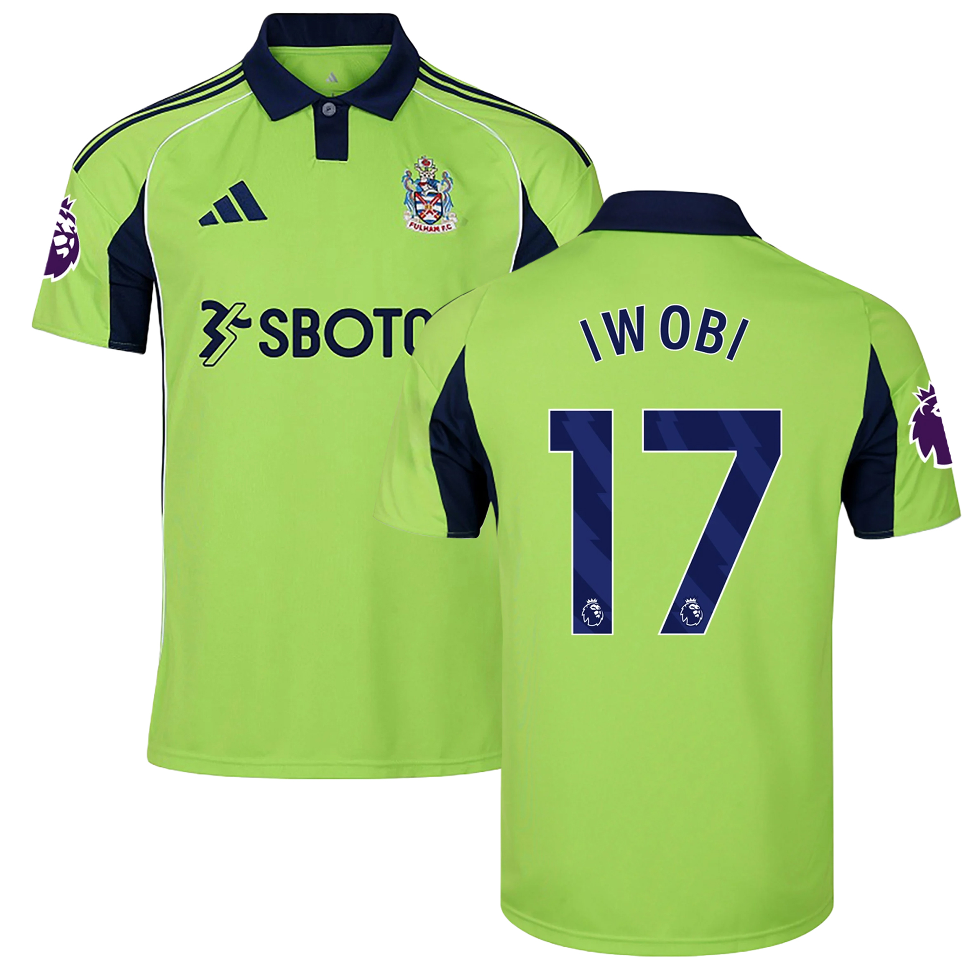 Mens 17 Alex Iwobi Fulham Away Jersey 2025-26 Football Shirt
