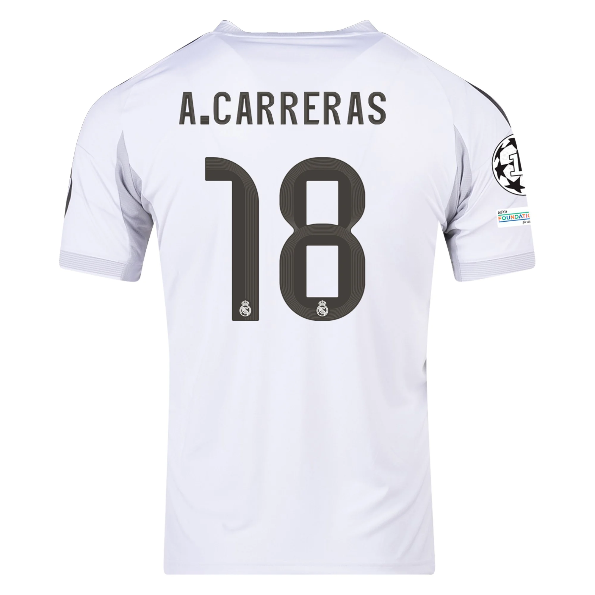 Mens 18 Álvaro Carreras Real Madrid 2025-26 Home Jersey Football Shirt