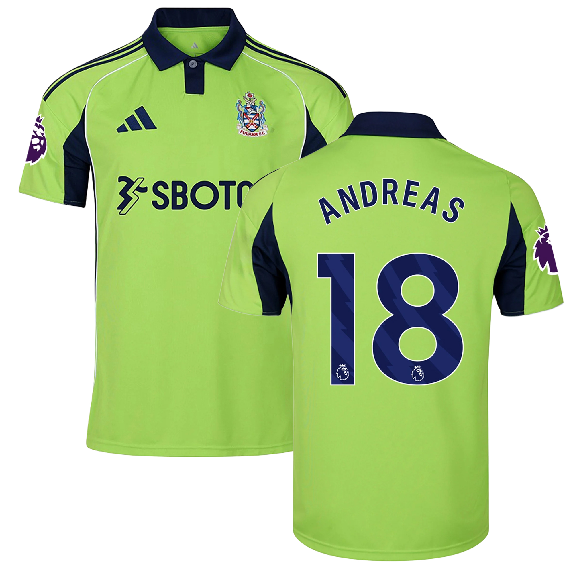 Mens 18 Andreas Pereira Fulham Away Jersey 2025-26 Football Shirt