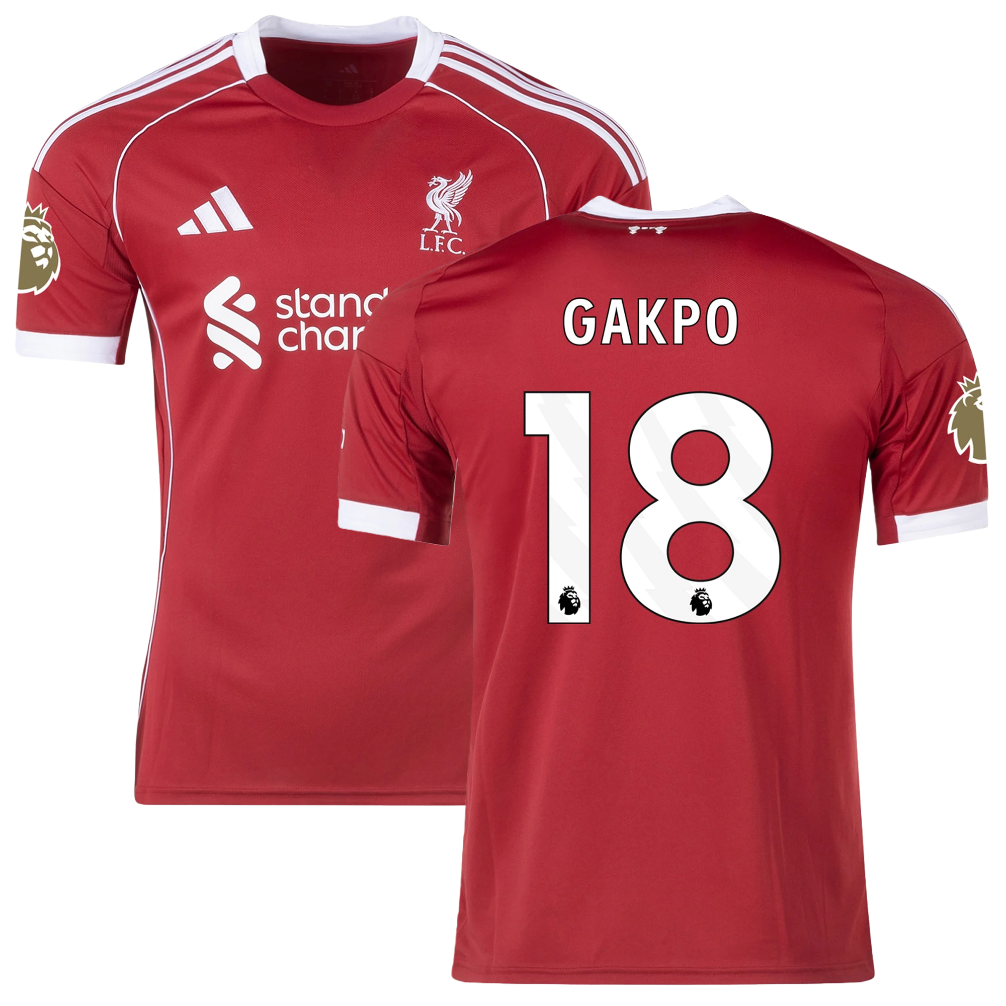 Mens 18 Cody Gakpo Liverpool 2025-26 Home Jersey Football Shirt