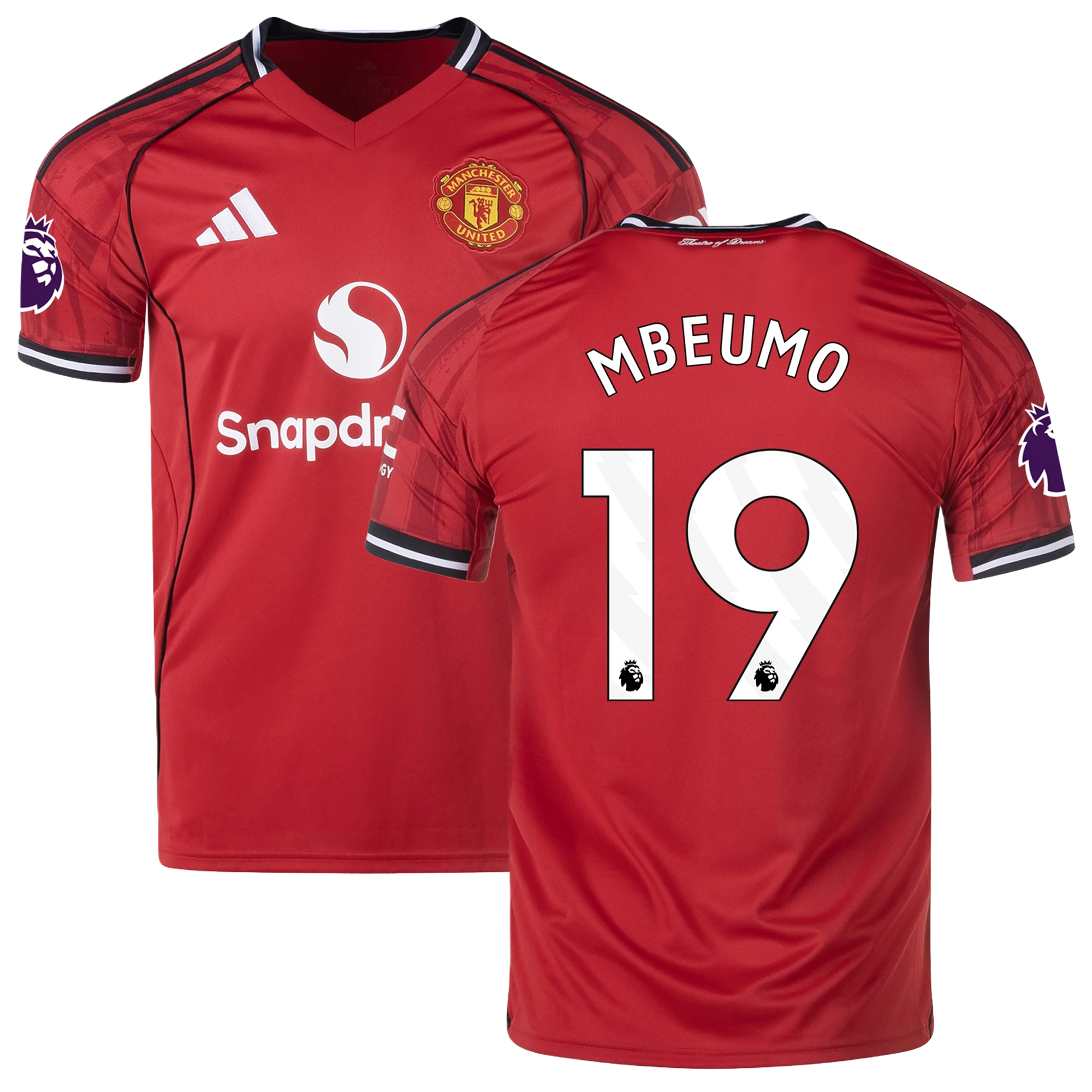 Mens 19 Bryan Mbeumo Manchester United 2025-26 Home Jersey Football Shirt