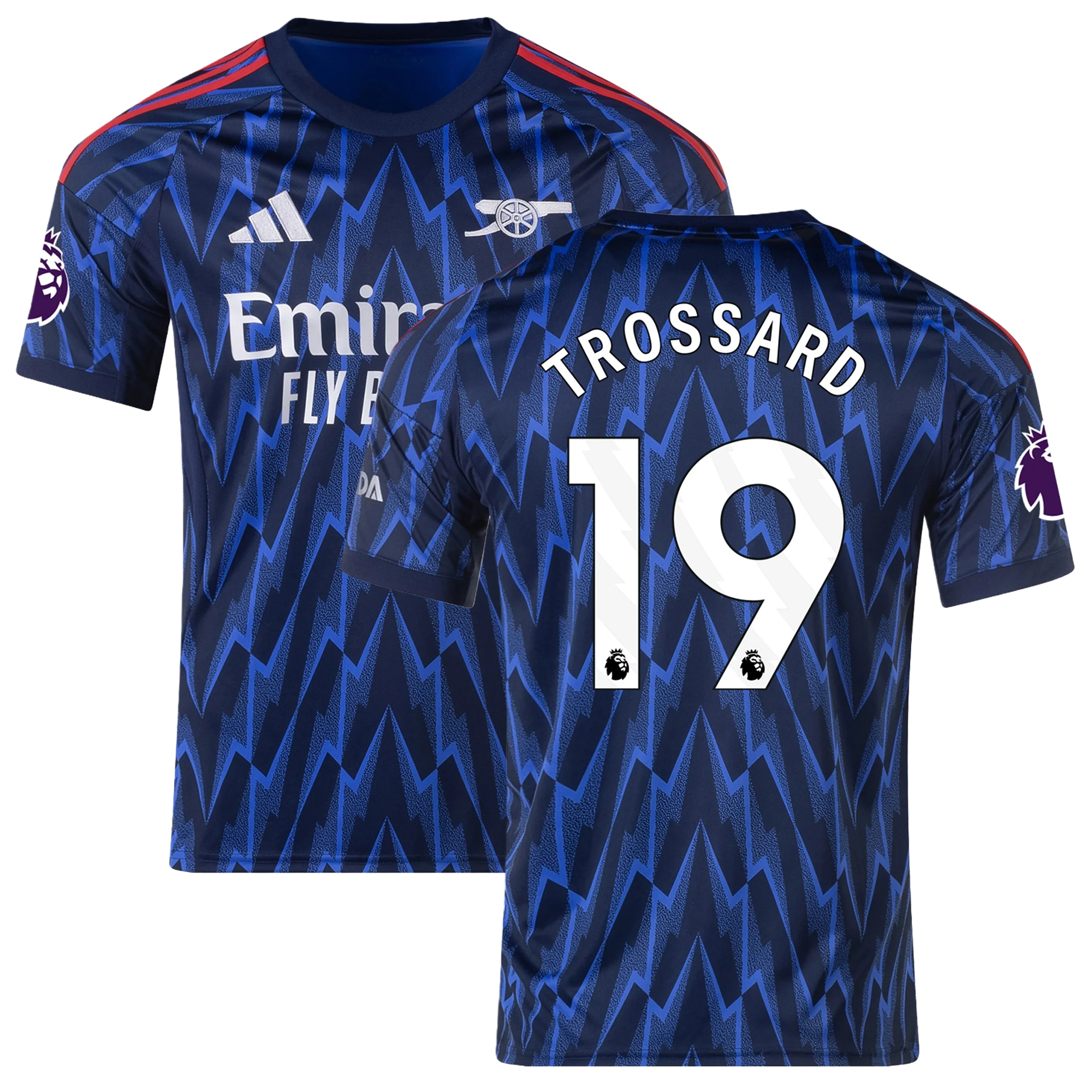 Mens 19 Leandro Trossard Arsenal 2025-26 Away Jersey Football Shirt