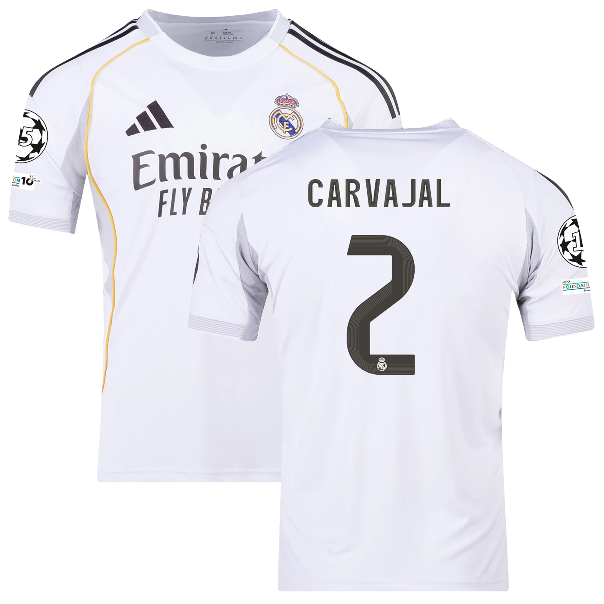 Mens 2 Dani Carvajal Real Madrid 2025-26 Home Jersey Football Shirt