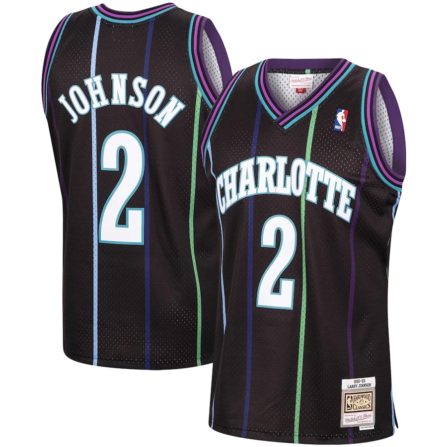 Men's Charlotte Hornets Jerseys #2 Larry Johnson 1992-93 Basketball Jerseys