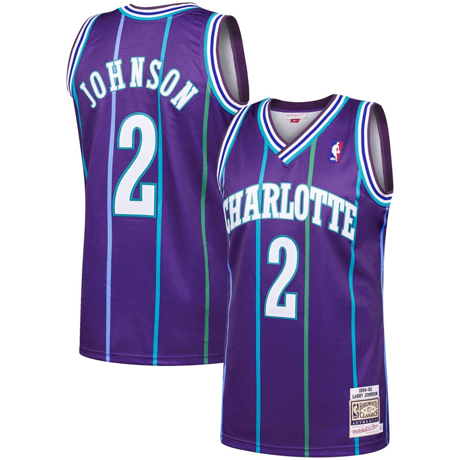 Men's Charlotte Hornets Jerseys #2 Larry Johnson 1992-93 Basketball Jerseys