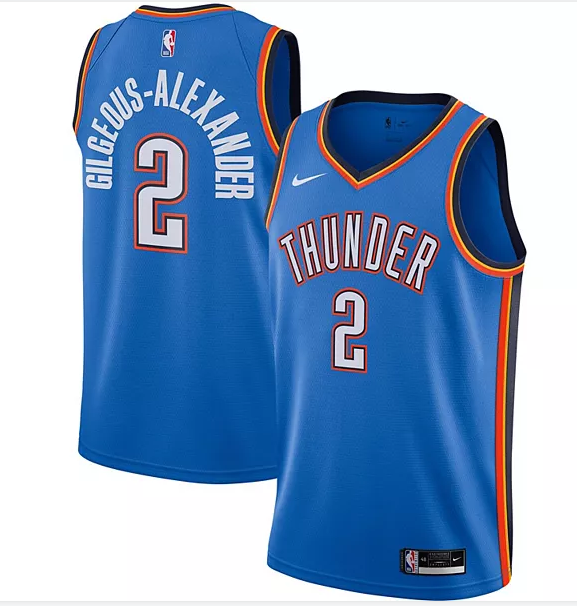 Men's Oklahoma City Thunder Jerseys #2 Shai Gilgeous-Alexander Basketball Jerseys