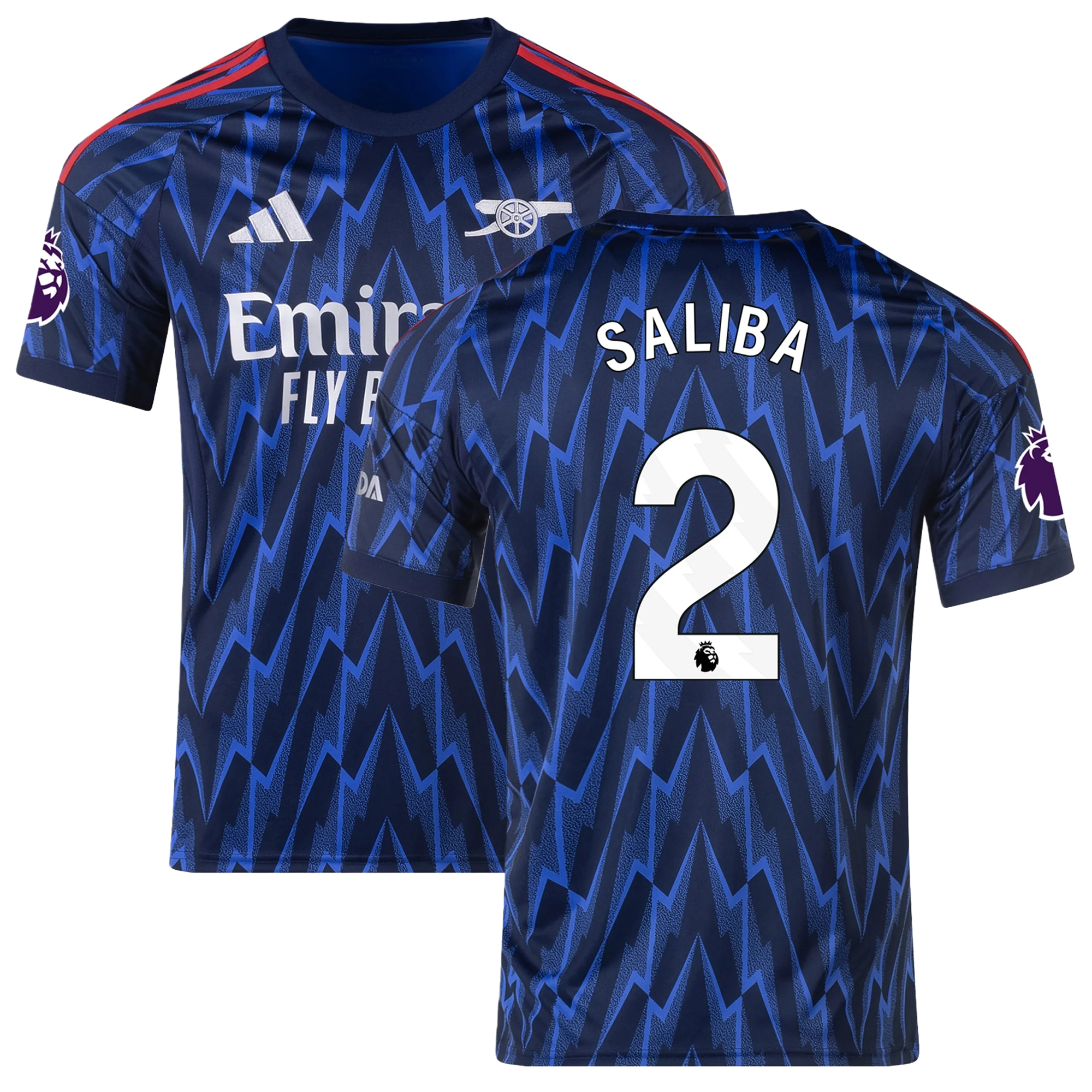 Mens 2 William Saliba Arsenal 2025-26 Away Jersey Football Shirt