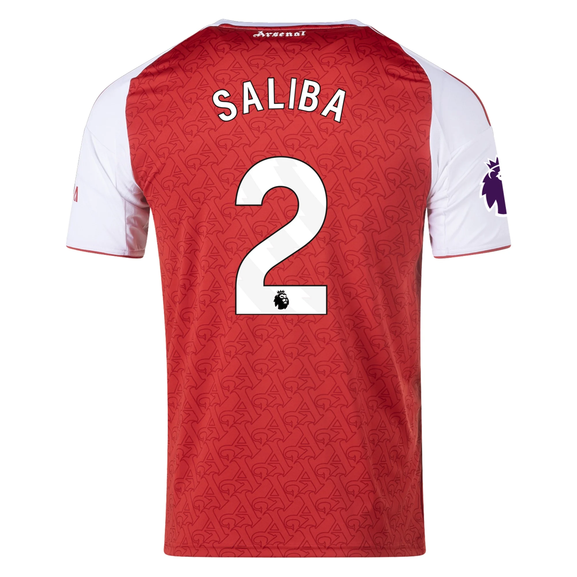 Mens 2 William Saliba Arsenal 2025-26 Home Jersey Football Shirt