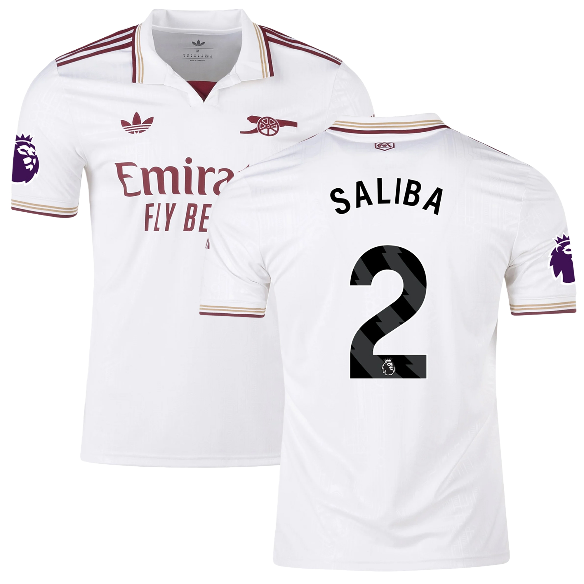 Mens 2 William Saliba Arsenal 2025-26 Third Jersey Football Shirt