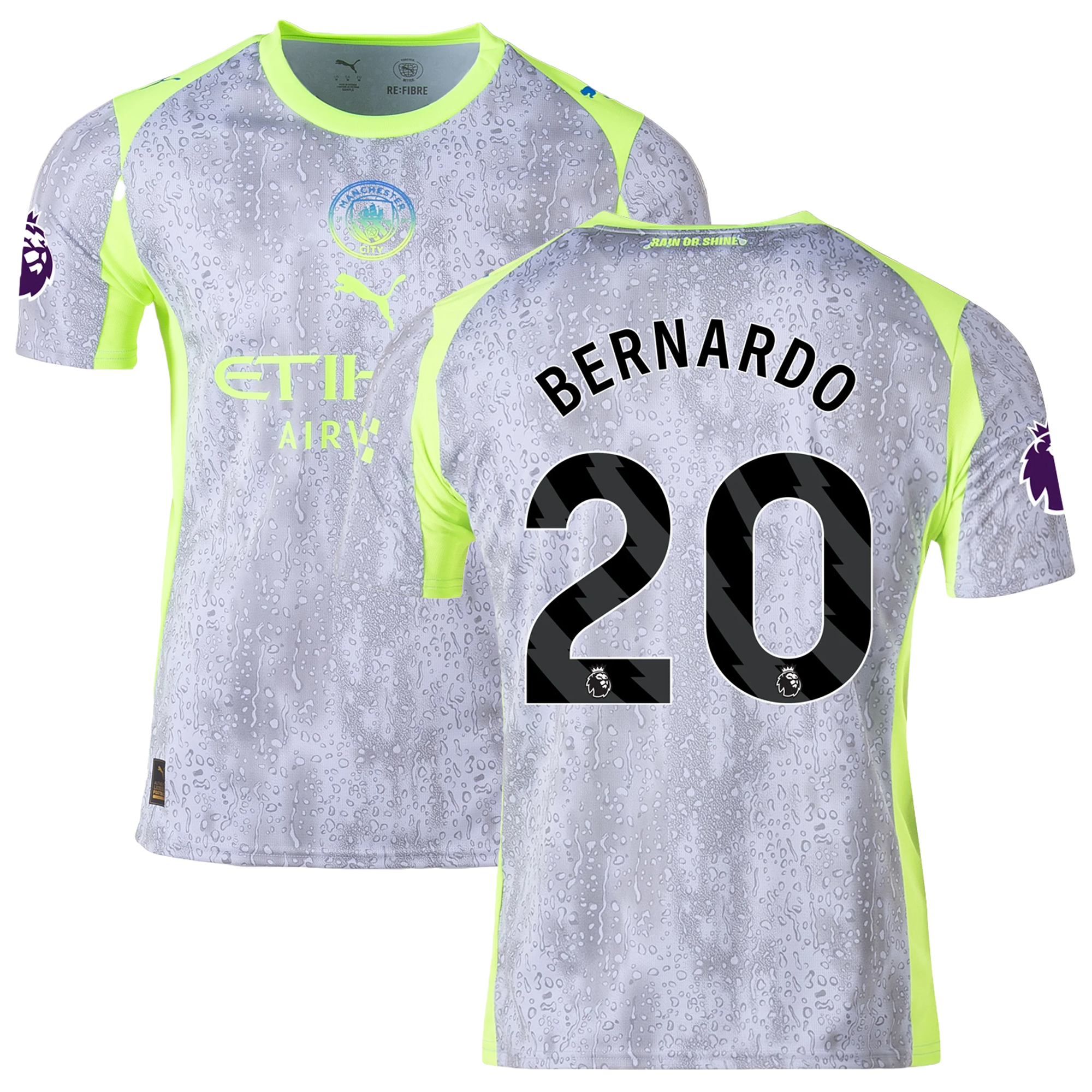 Mens 20 Bernardo Silva Manchester City Third Jersey 2025-26 Football Shirt