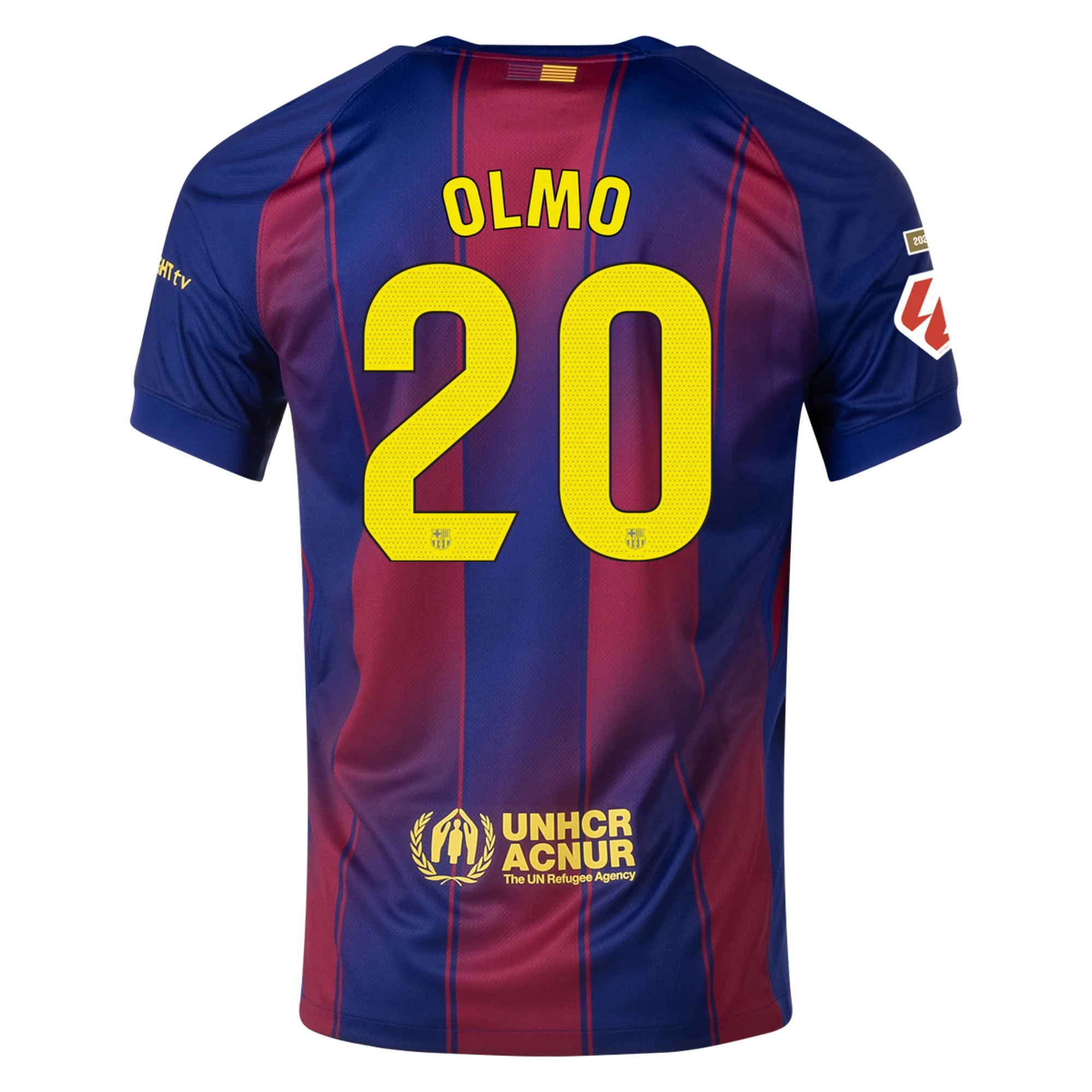 Mens 20 Dani Olmo Barcelona 2025-26 Home Jersey Football Shirt