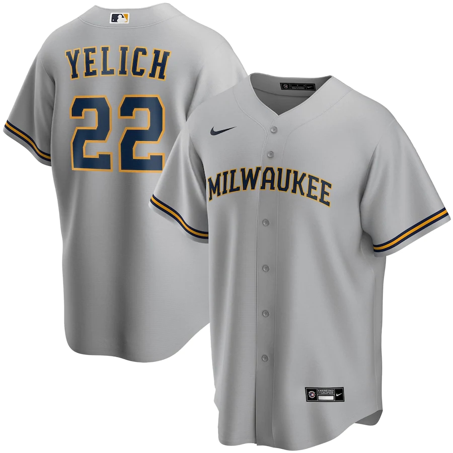 Men's Milwaukee Brewers Jerseys #22 Christian Yelich Baseball Jerseys