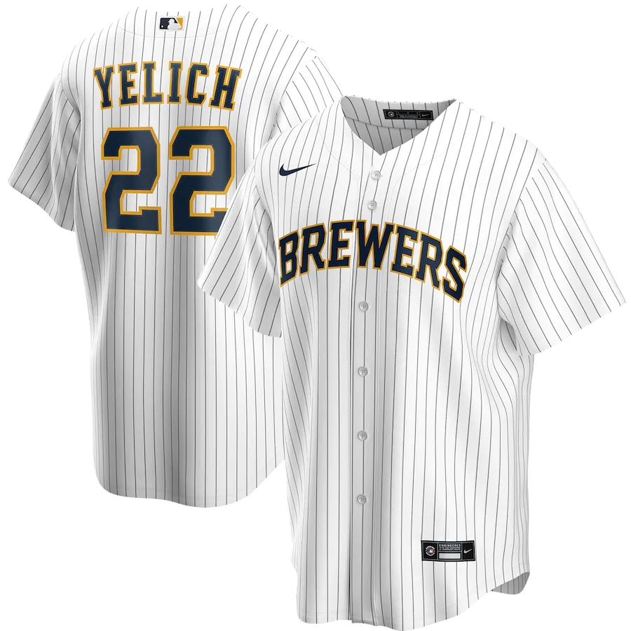 Men's Milwaukee Brewers Jerseys #22 Christian Yelich Baseball Jerseys