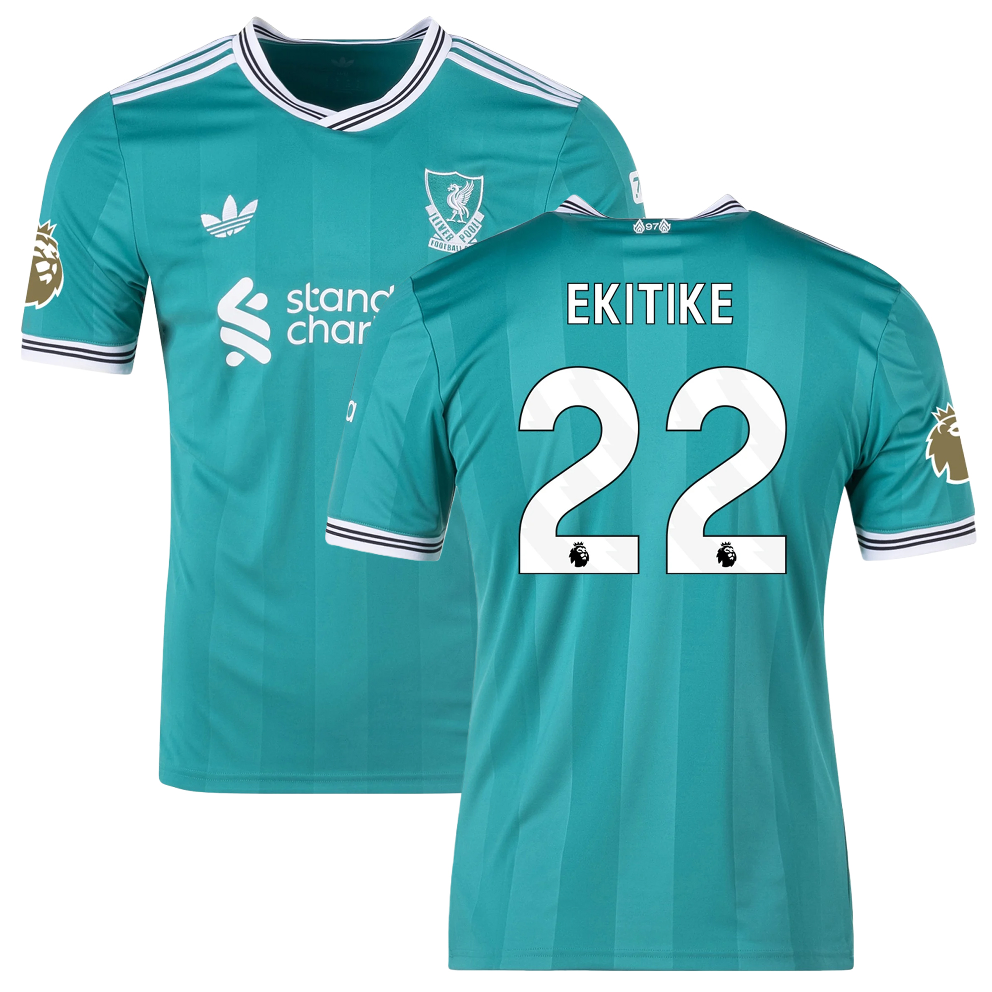 Mens 22 Hugo Ekitike Liverpool 2025-26 Third Jersey Football Shirt