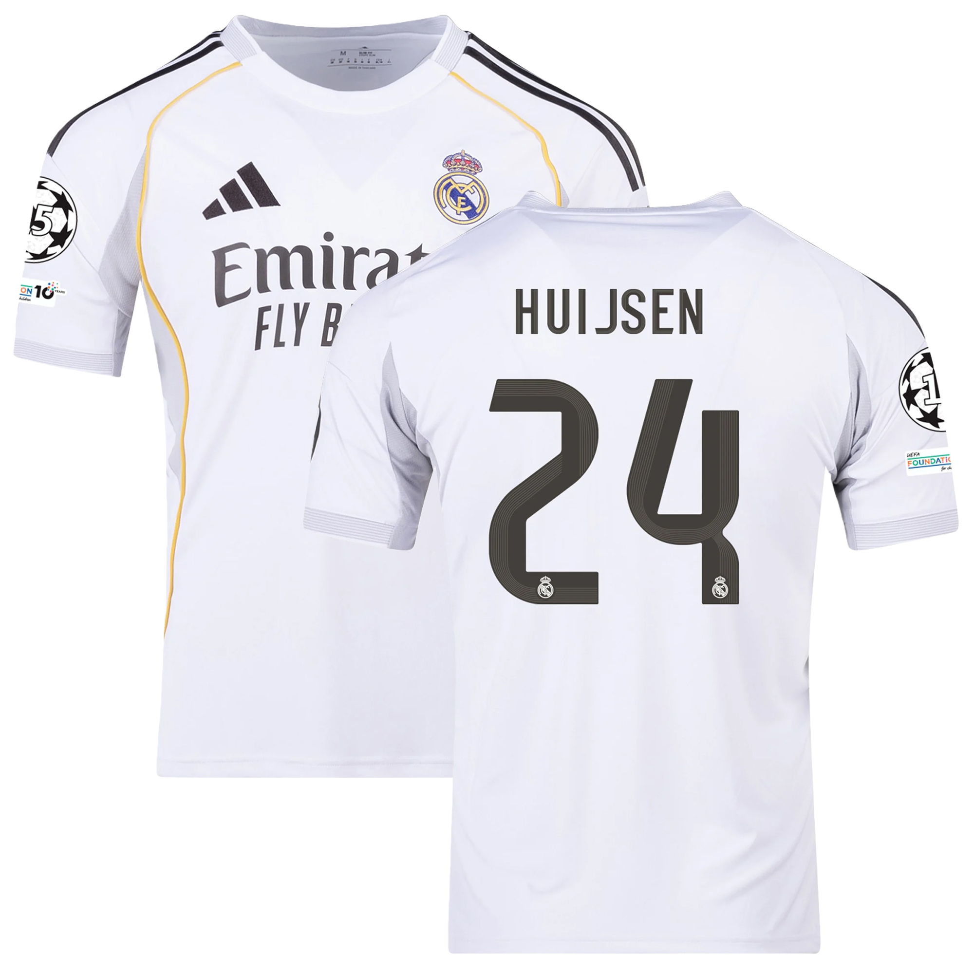 Mens 24 Dean Huijsen Real Madrid 2025-26 Home Jersey Football Shirt