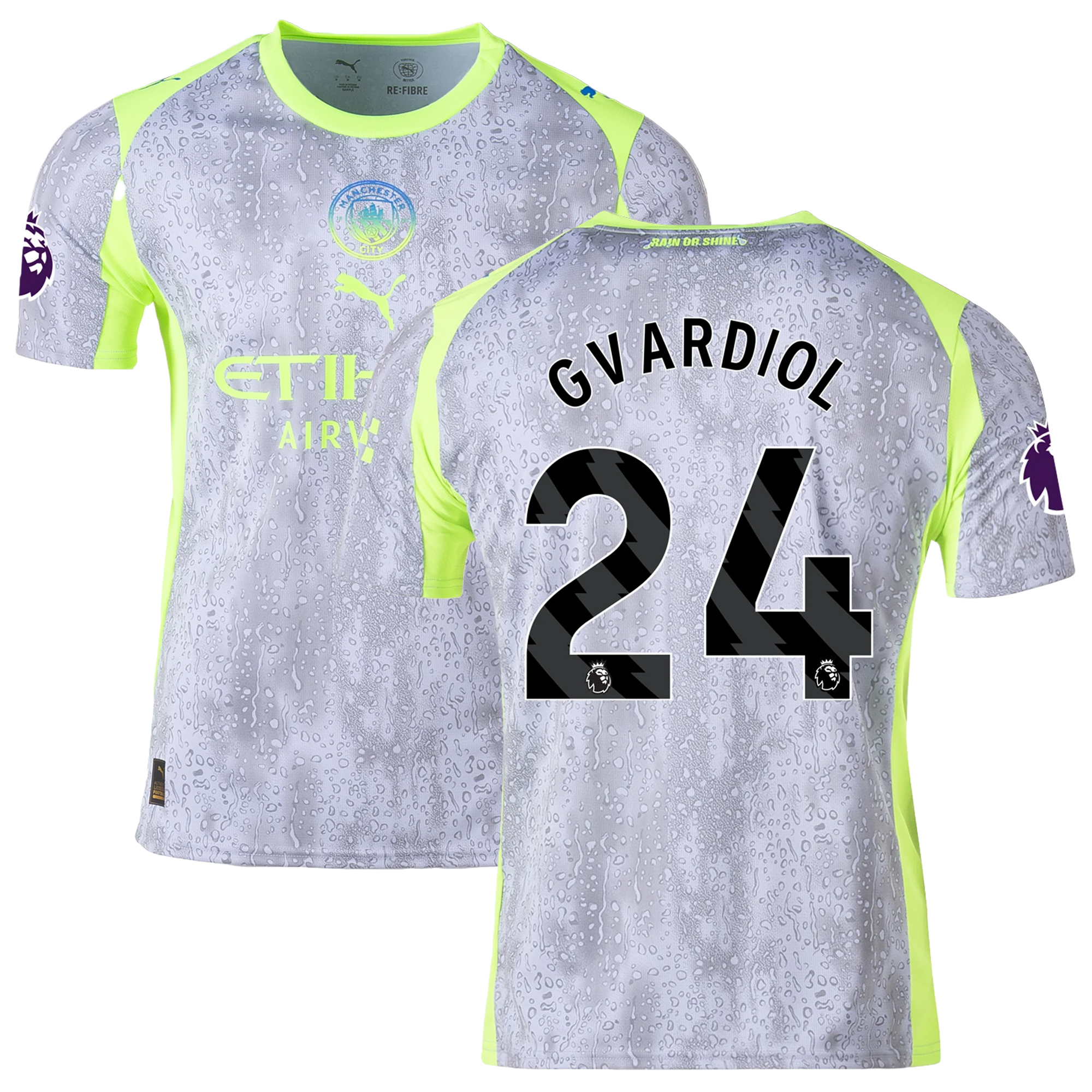 Mens 24 Joško Gvardiol Manchester City Third Jersey 2025-26 Football Shirt