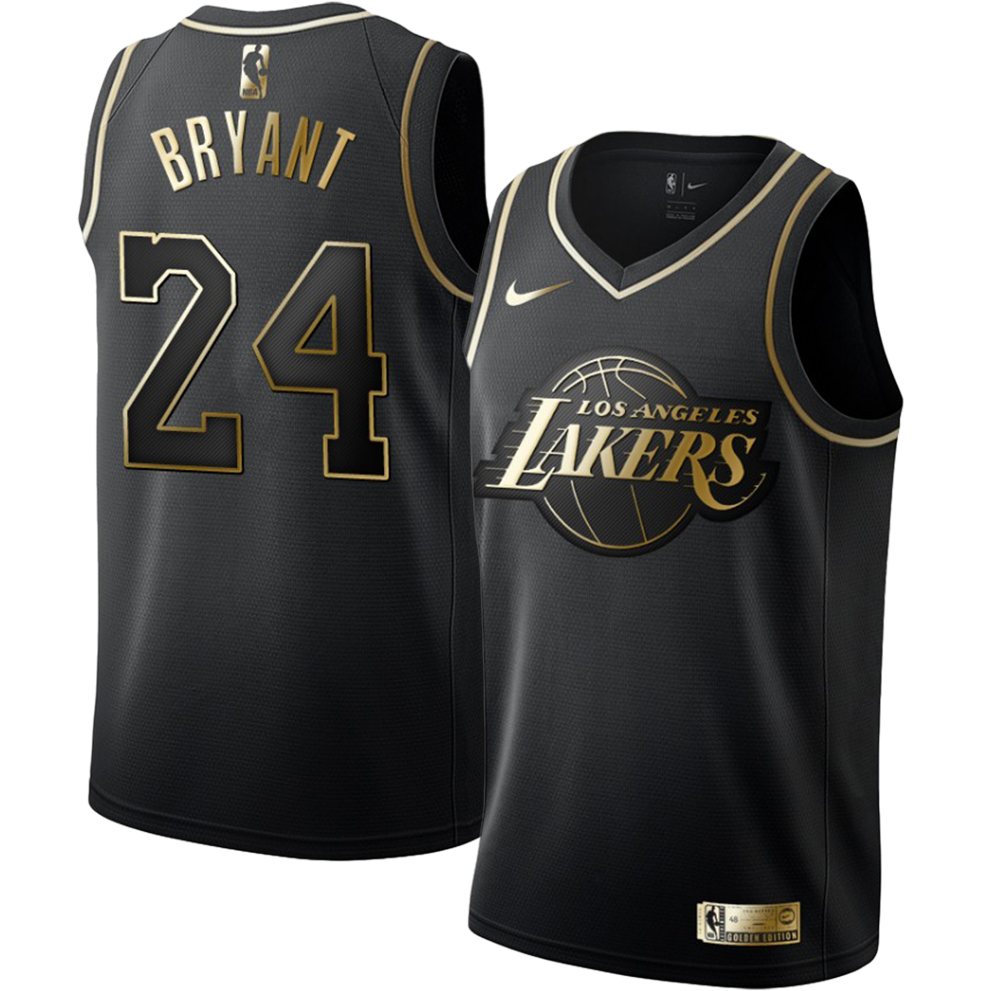Men's Los Angeles Lakers Jerseys #24 Kobe Bryant Golden Edition Basketball Jerseys