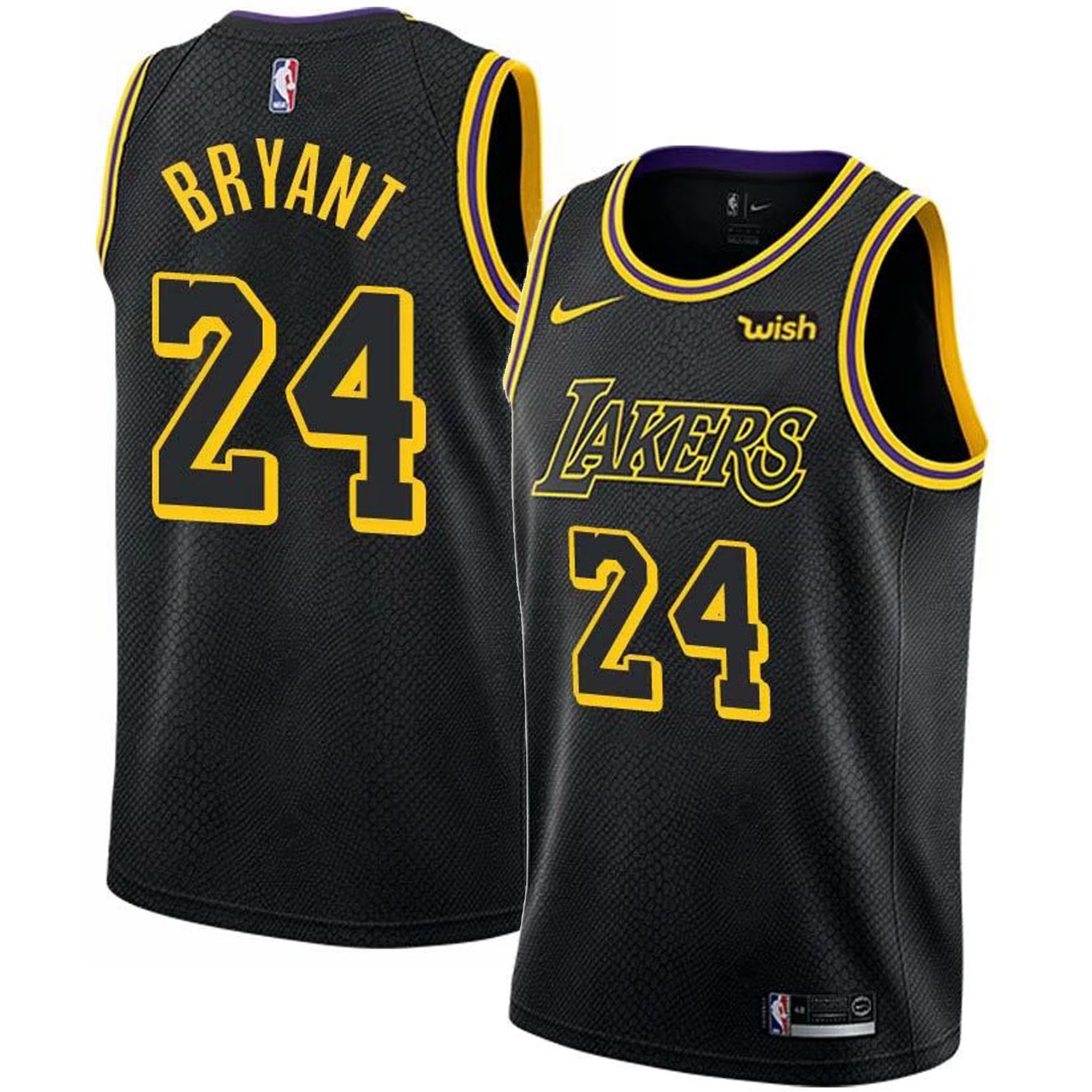 Men's Los Angeles Lakers Jerseys #24 Kobe Bryant City Edition Basketball Jerseys