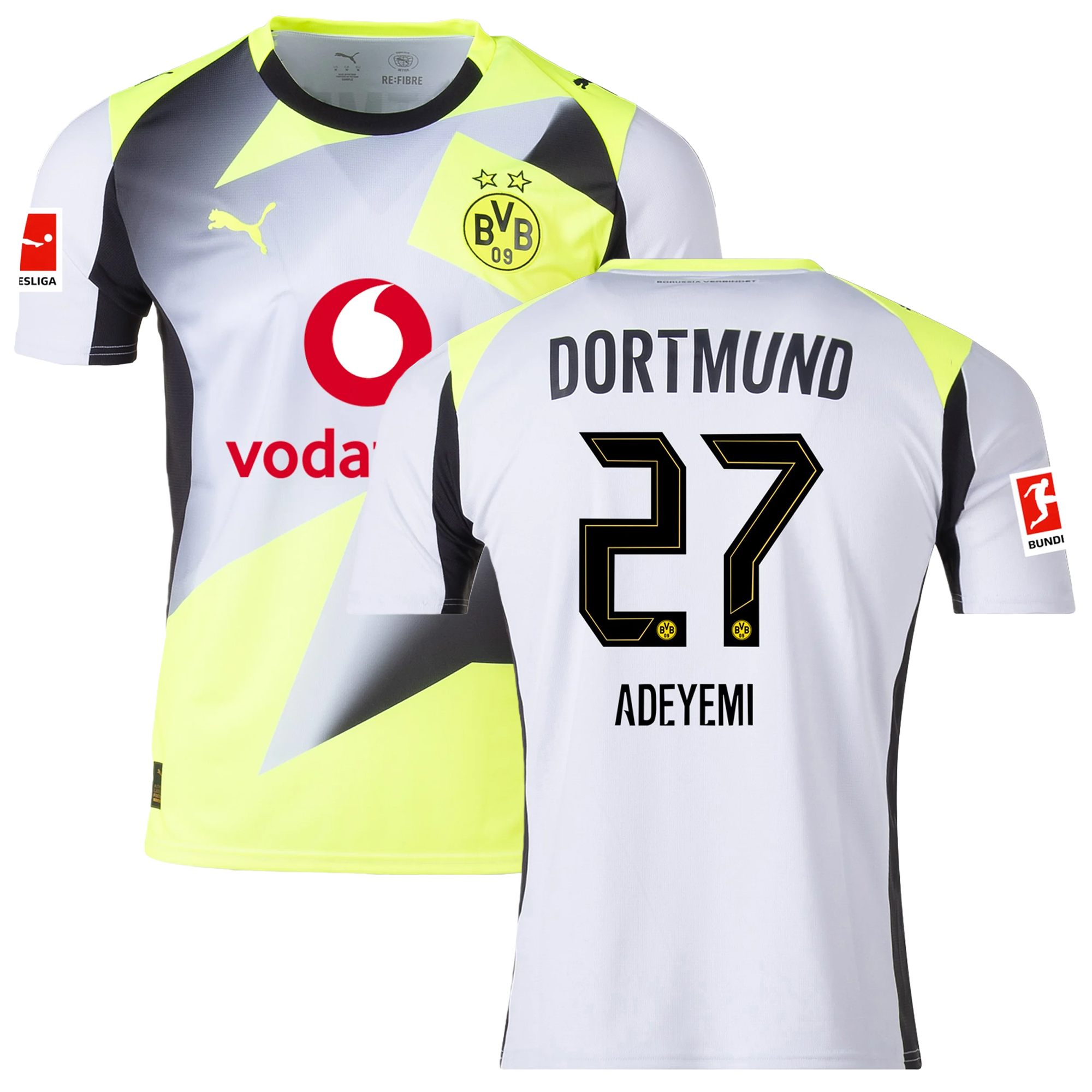 Mens 27 Karim Adeyemi Borussia Dortmund 2025-26 Away Jersey Football Shirt