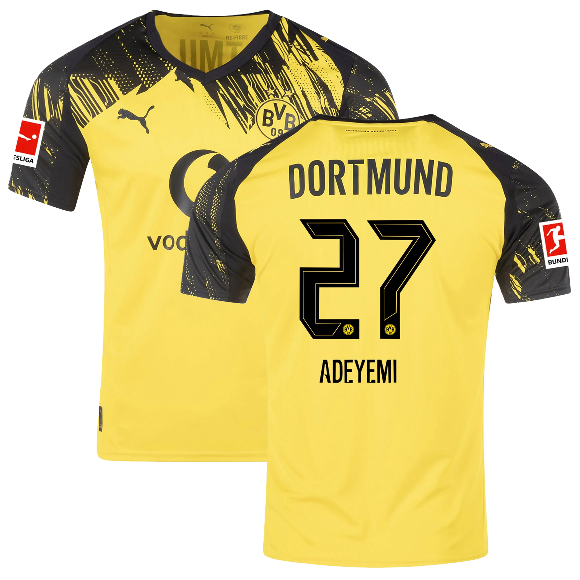 Mens 27 Karim Adeyemi Borussia Dortmund 2025-26 Home Jersey Football Shirt