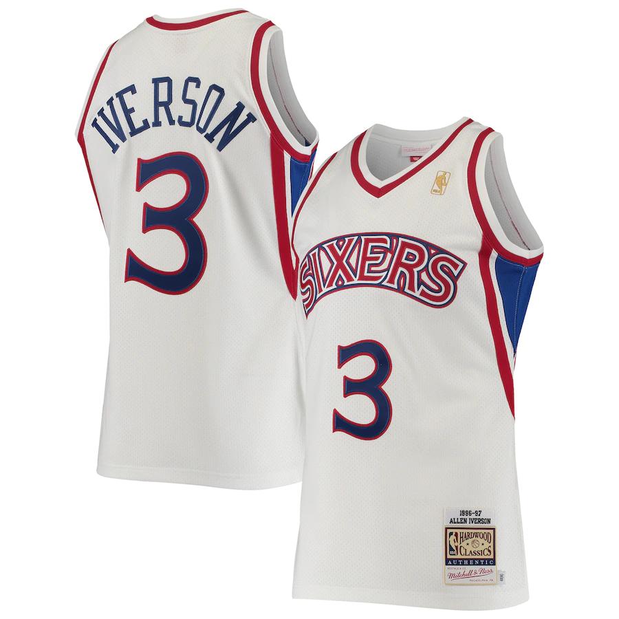Men's Philadelphia 76ers Jerseys #3 Allen Iverson 1996-97 Basketball Jerseys