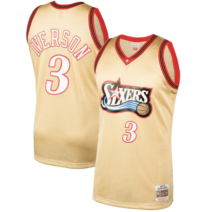 Men's Philadelphia 76ers Jerseys #3 Allen Iverson 1997-98 Basketball Jerseys