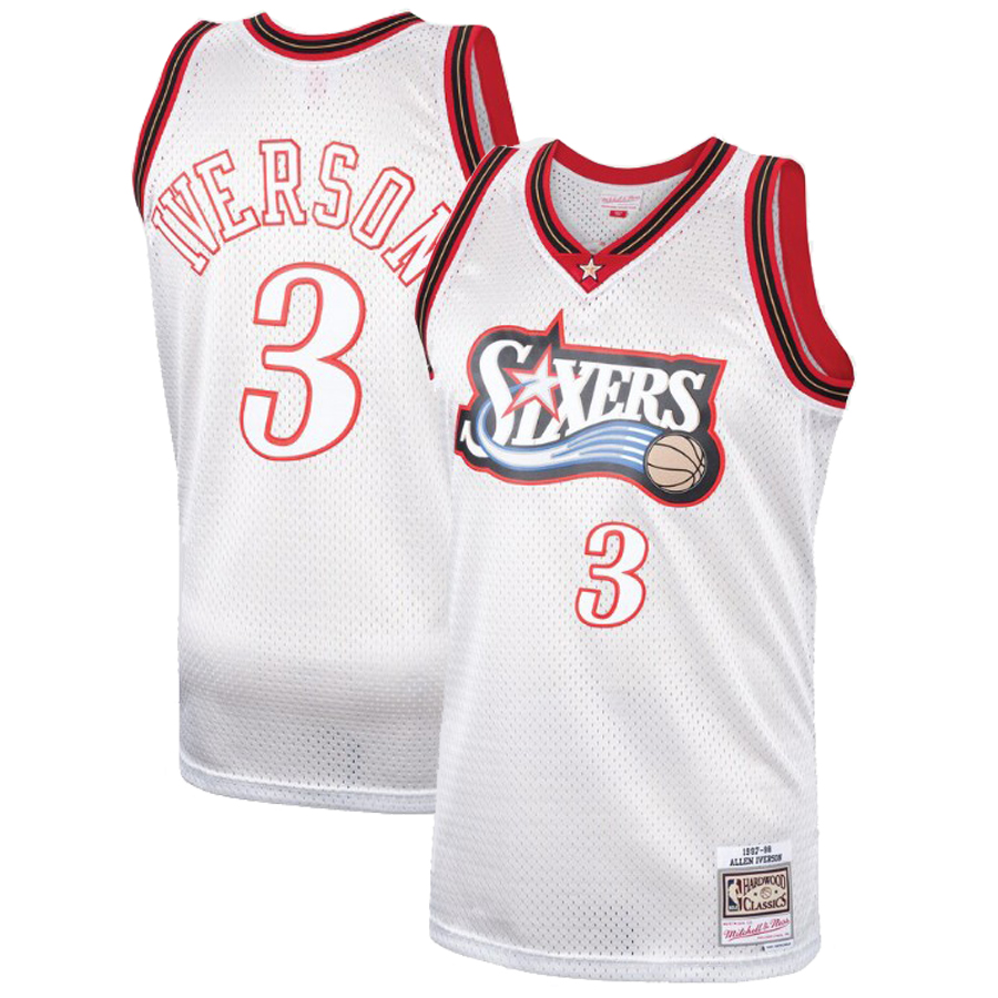 Men's Philadelphia 76ers Jerseys #3 Allen Iverson 1997-98 Basketball Jerseys