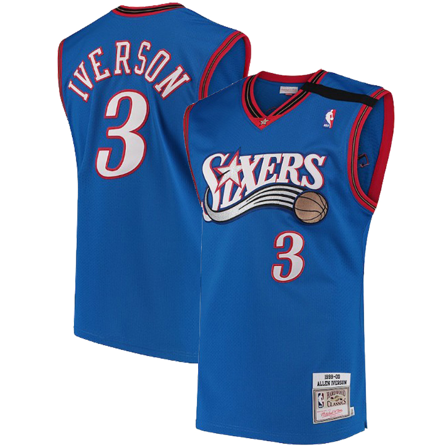 Men's Philadelphia 76ers Jerseys #3 Allen Iverson 1999-00 Basketball Jerseys