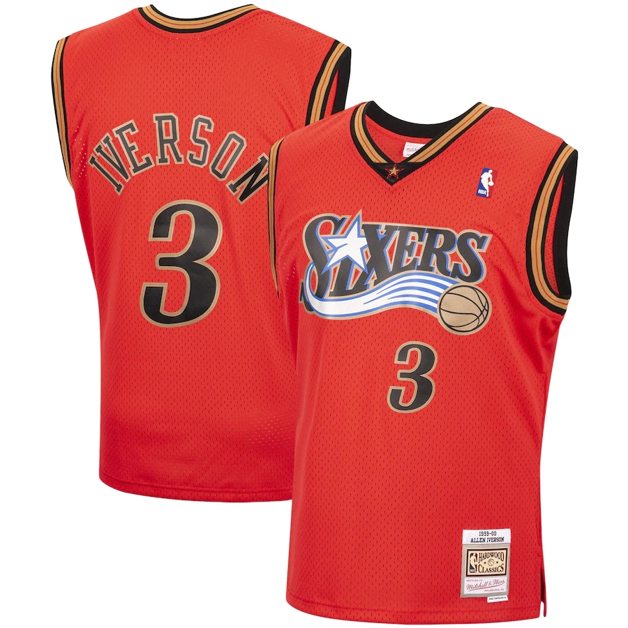 Men's Philadelphia 76ers Jerseys #3 Allen Iverson 1999-00 Basketball Jerseys