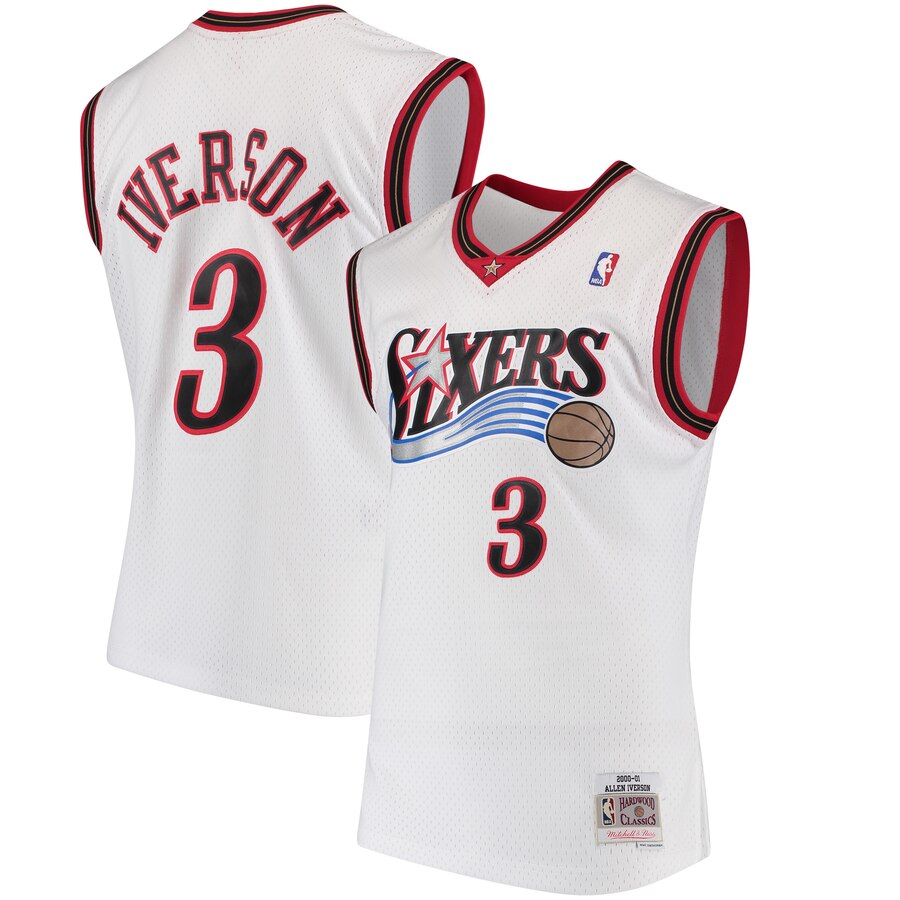 Men's Philadelphia 76ers Jerseys #3 Allen Iverson 2000-01 Basketball Jerseys