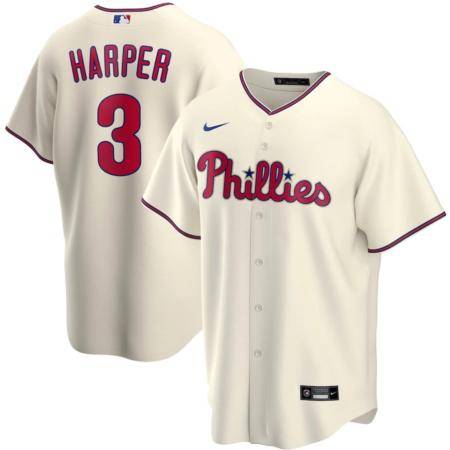 Men's Philadelphia Phillies Jerseys #3 Bryce Harper Baseball Jerseys