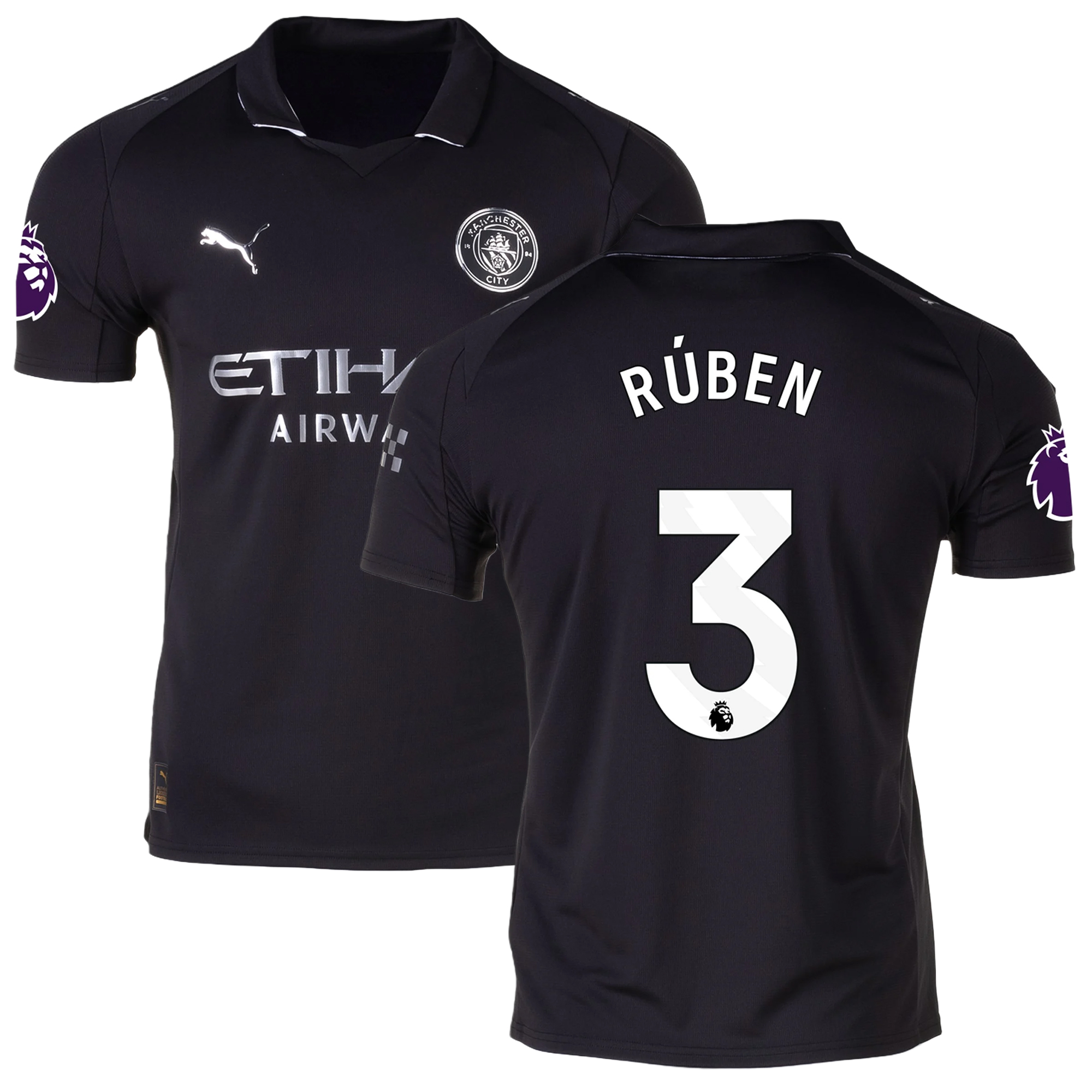 Mens 3 Rúben Dias Manchester City Away Jersey 2025-26 Football Shirt