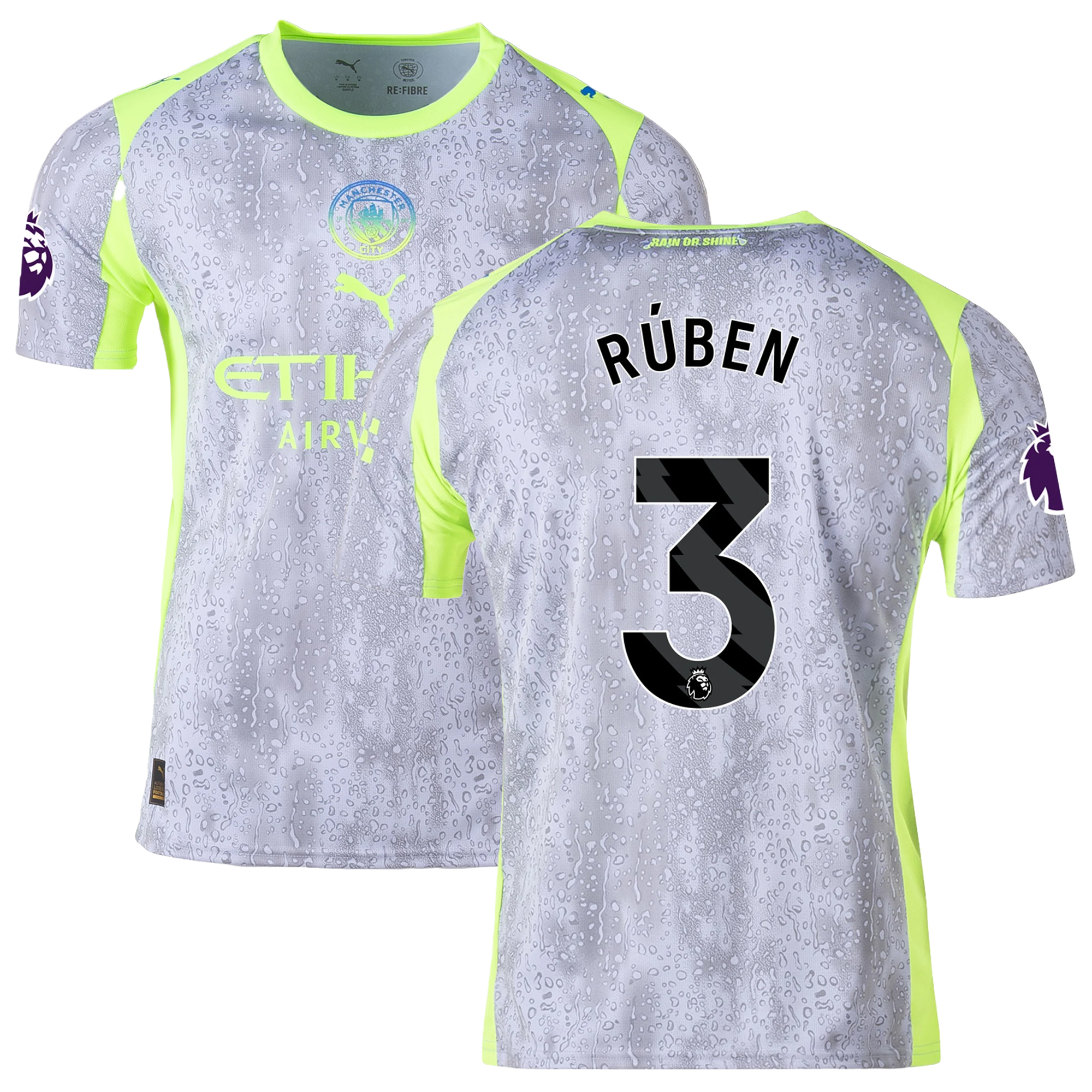 Mens 3 Rúben Dias Manchester City Third Jersey 2025-26 Football Shirt