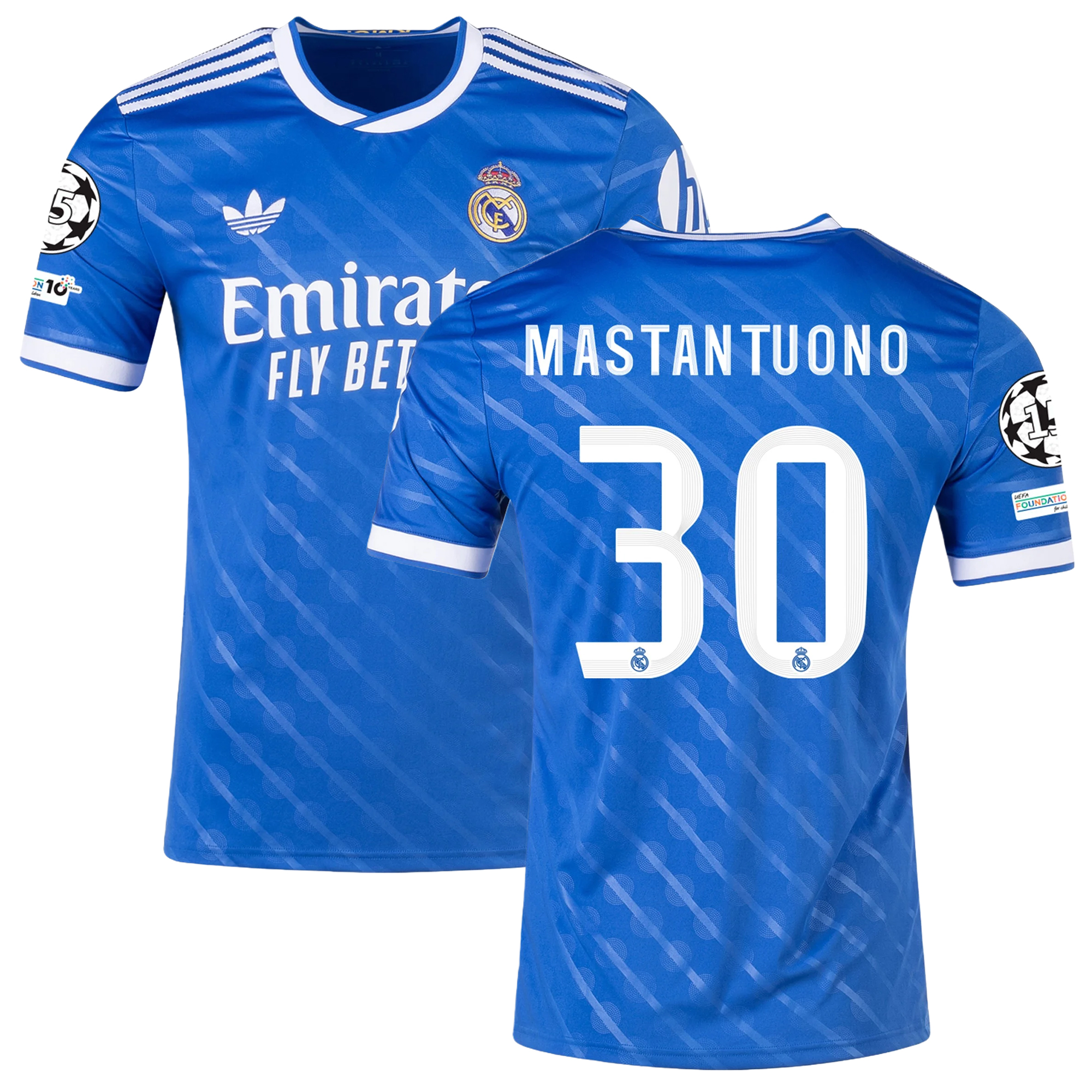 Mens 30 Franco Mastantuono Real Madrid 2025-26 Third Jersey Football Shirt