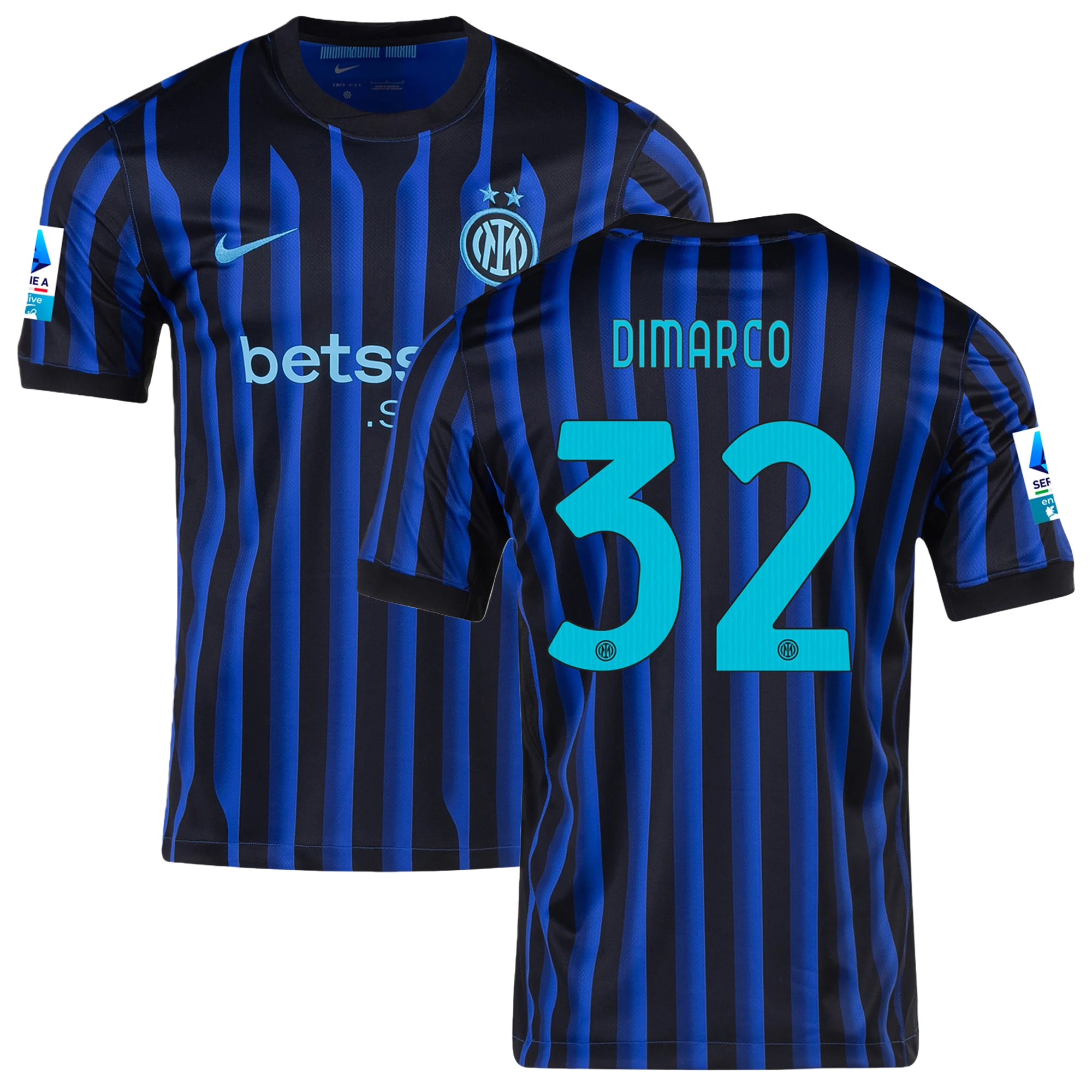 Mens 32 Federico Dimarco Inter Milan 2025-26 Home Jersey Football Shirt
